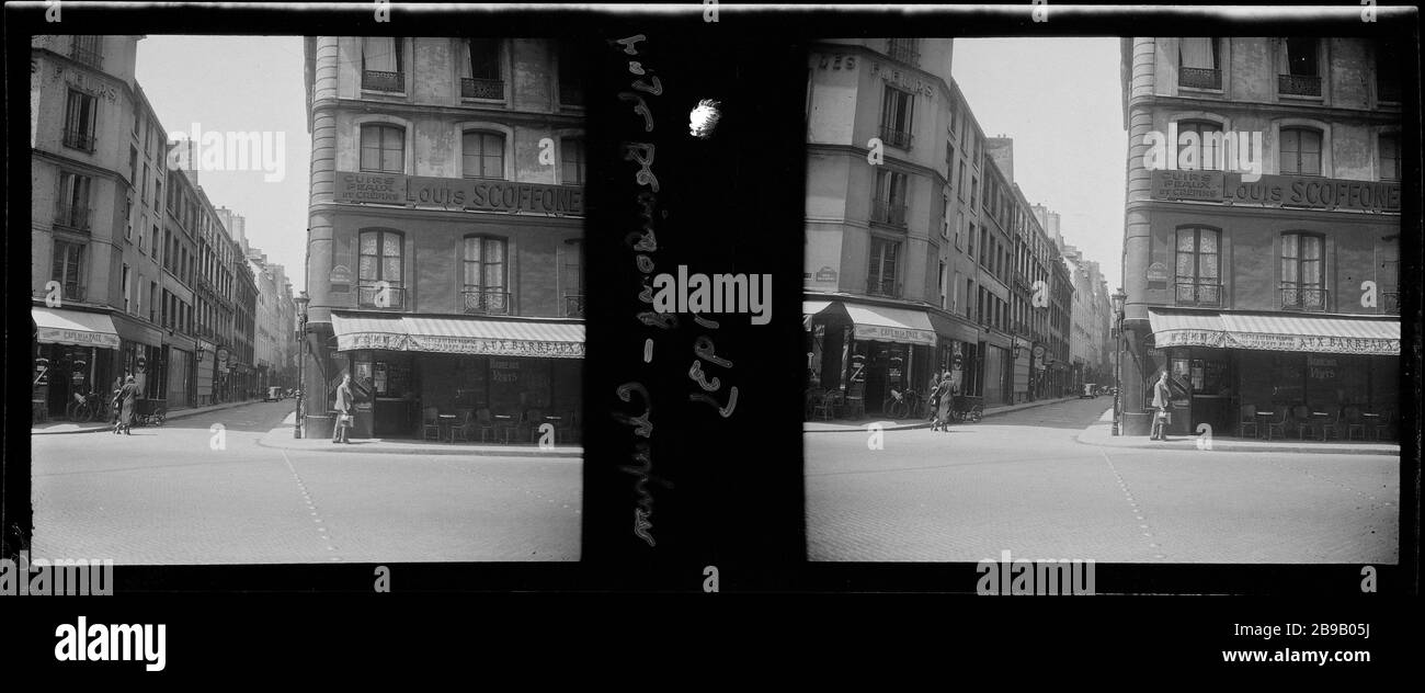 RUE BEAUBOURG STREET CAPON, 4 ° DISTRETTO Rue Beaubourg, rue Chapon. Parigi (IVème arr.). 1935. Anonima fotographie. Parigi, musée Carnavalet. Foto Stock