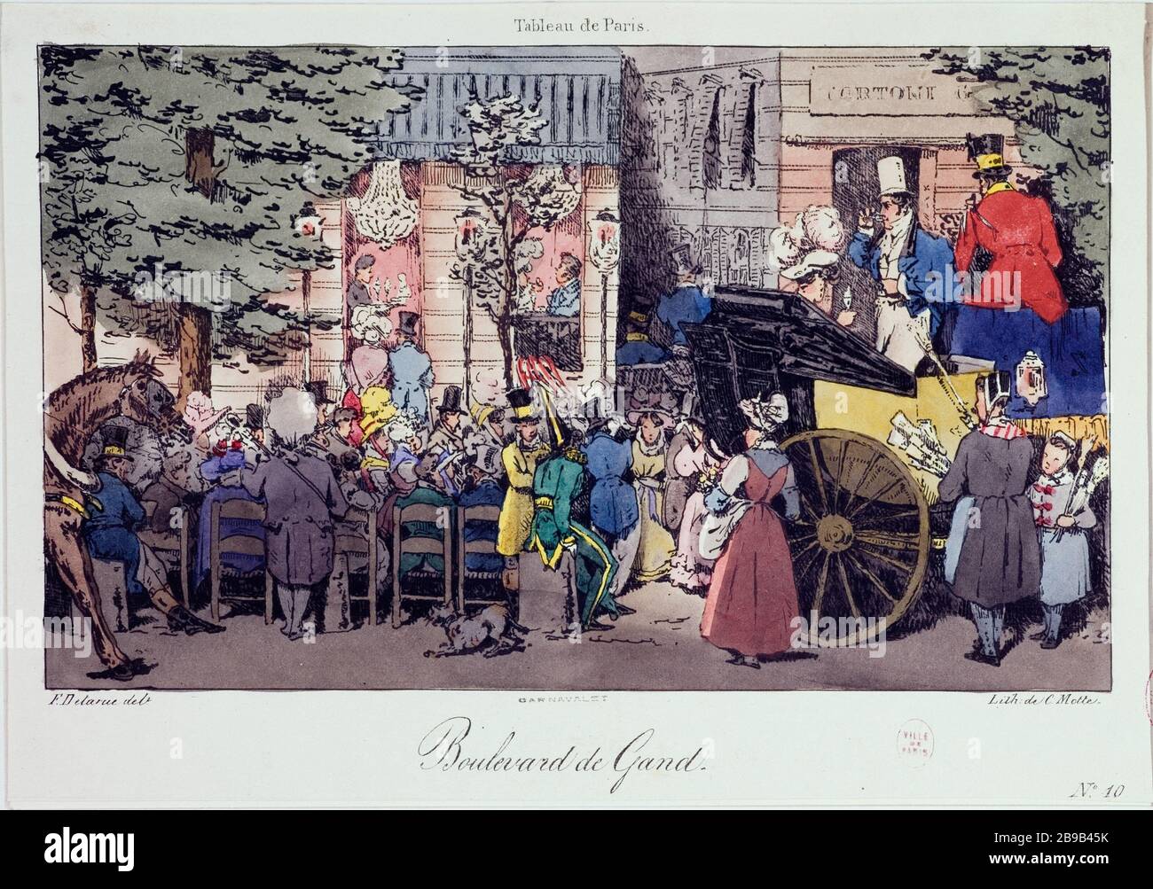 BOULEVARD DI GAND F. DELARUE. "Boulevard de Gand". Gravure. Parigi, musée Carnavalet. Foto Stock