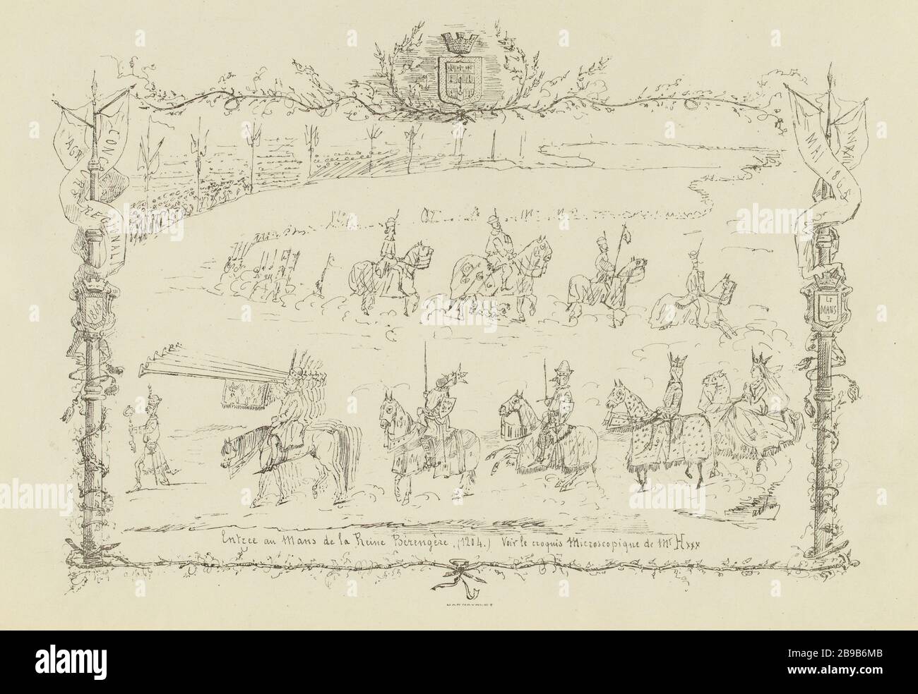 . Ingresso alla Regina Berengaria Mans (titolo registrato) |. ALBUM Caricature REGIONAL CONTEST DI LE MANS (nel suo complesso) Foto Stock