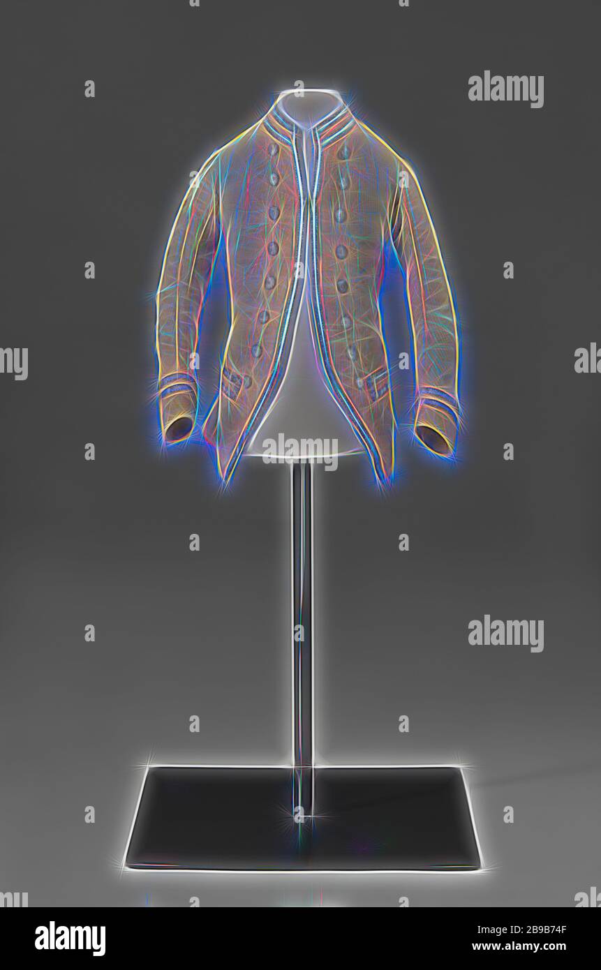 Camice da ragazzo giacca da bambino in seta rosa con righe e figure bianche, rifinita con bottoni e argentine, camice da bambino in seta rosa con righe e figure bianche, rifinita con argentine e bottoni., Willem V (Principe di Orange-Nassau), anonimo, olandese (forse), c.. 1770 - c.. 1780, seta, h 46 cm, Reimagined by Gibon, disegno di calore allegro di luminosità e raggi di luce radianza. Arte classica reinventata con un tocco moderno. La fotografia ispirata al futurismo, che abbraccia l'energia dinamica della tecnologia moderna, del movimento, della velocità e rivoluziona la cultura Foto Stock