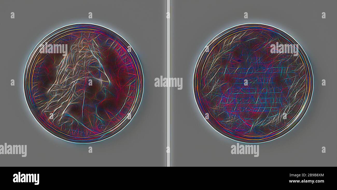 Charleroi si è nuovamente sollevato, medaglia di bronzo. Fronte: Busto dell'uomo all'interno. Inverso: Iscrizione all'interno della corona di foglie, Charleroi, Hainaut, Luigi XIV (Re di Francia), Jean Mauger, Parigi, 1699 - 1703, bronzo (metallo), colpisce (metallurgia), d 4,1 cm × w 39,76 gr, Reimagined by Gibon, disegno di calore allegro di luminosità e raggi di luce radianza. Arte classica reinventata con un tocco moderno. La fotografia ispirata al futurismo, che abbraccia l'energia dinamica della tecnologia moderna, del movimento, della velocità e rivoluziona la cultura. Foto Stock