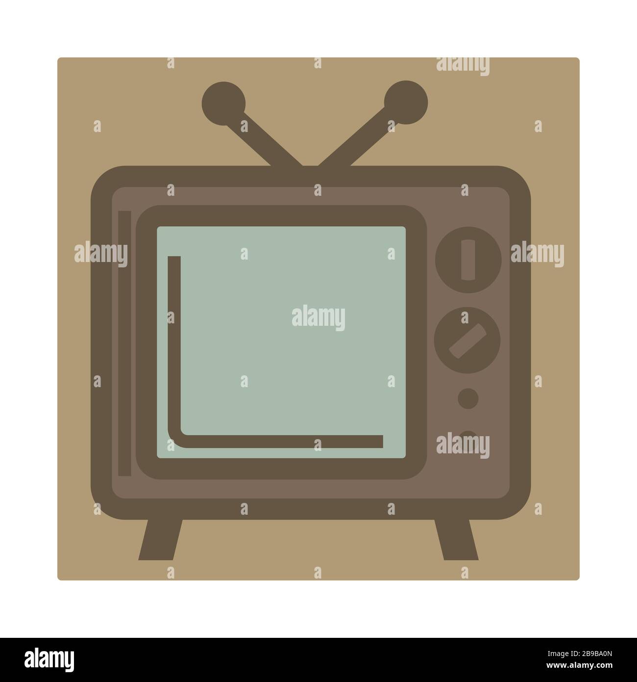 TV con antenna, dispositivo retrò, icona isolata Illustrazione Vettoriale