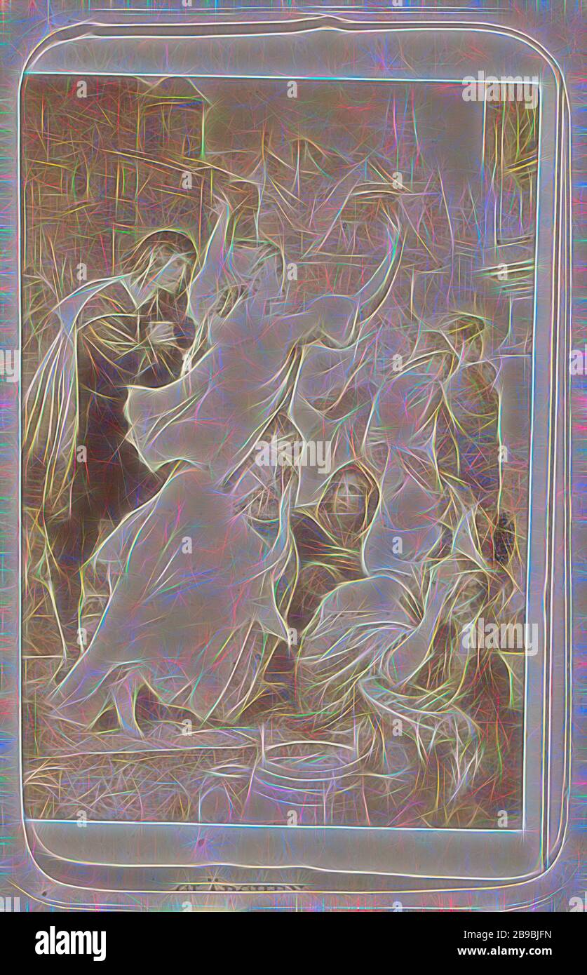 Riproduzione fotografica di (presumibilmente) una stampa dopo lavoro di W. von Kaulbach: Clärchen (Egmont) Clärchen (Egmont) W. von Kaulbach (titolo su oggetto), parte di album fotografico con 16 cartes-de-visite di figure femminili del lavoro di JW von Goethe., adolescente, giovane donna, fanciulla, Andries Jager, Amsterdam, c. 1860 - c.. 1890, carta, carta fotografica, cartone, stampa albume, h 77 mm × w 55 mm, Reimagined by Gibon, disegno di calore allegro di luminosità e raggi di luce radianza. Arte classica reinventata con un tocco moderno. La fotografia ispirata al futurismo, che abbraccia l'energia dinamica della tecnologia moderna Foto Stock