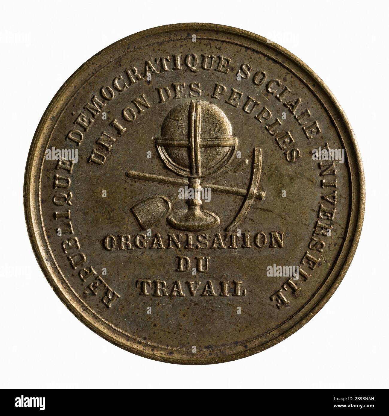 Manifestazione a favore della Polonia, 15 maggio 1848 (titolo fittizio) Médaille d'une démonstration en faveur de la Poologne, 15 maggio 1848. Parigi, musée Carnavalet. Foto Stock