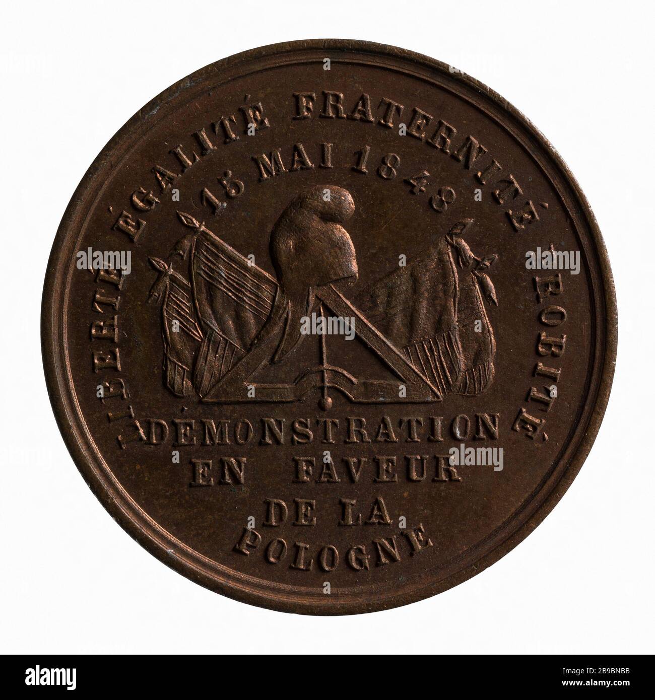 Manifestazione a favore della Polonia, 15 maggio 1848 (titolo fittizio) Médaille d'une démonstration en faveur de la Poologne, 15 maggio 1848. Parigi, musée Carnavalet. Foto Stock