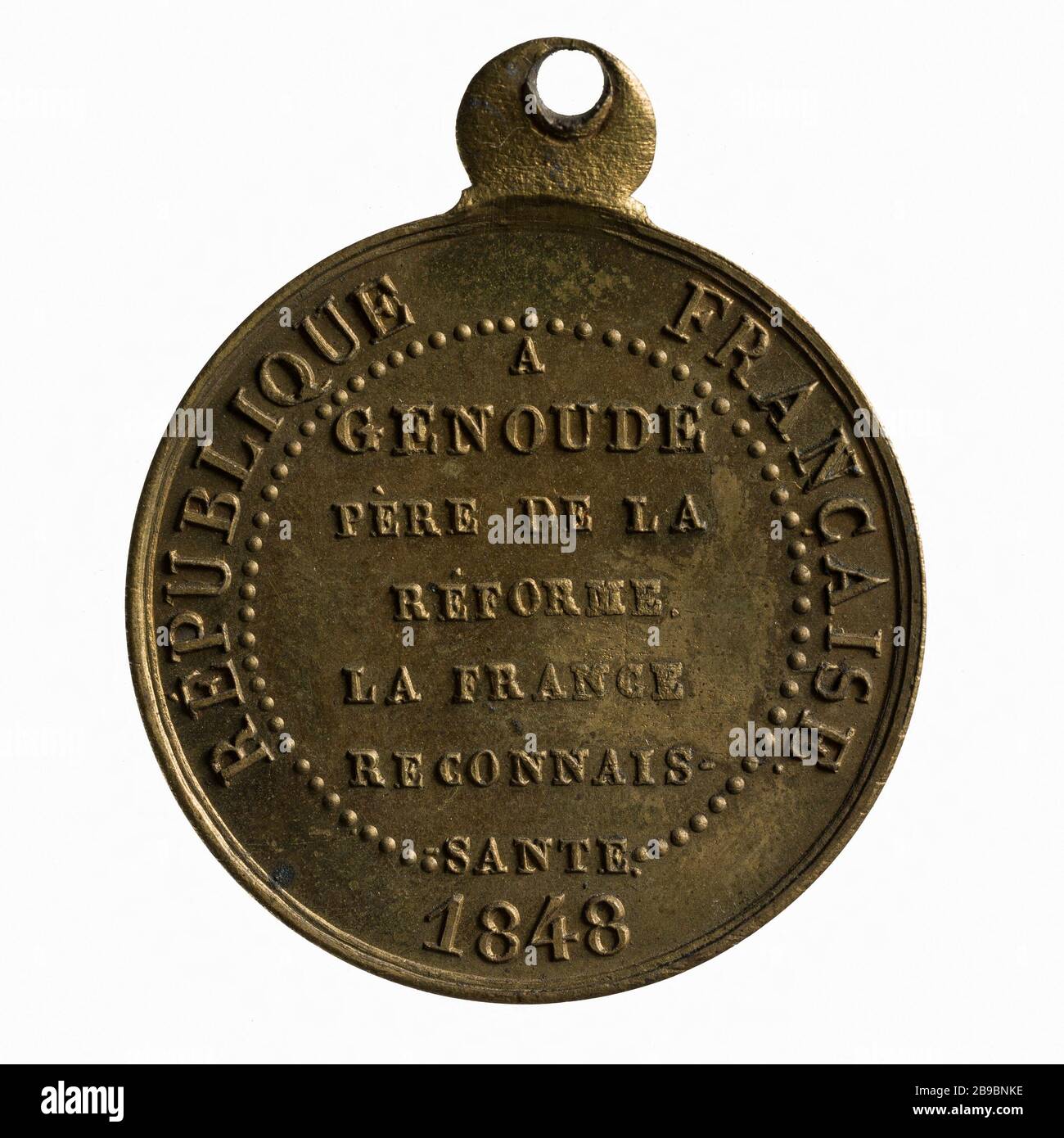 Omaggio a Padre Genoude (1792-1849) sostenitore della riforma elettorale, 1848 (titolo fittizio) Alphonse-Alexandre Houzelot. Médaille de l'hommage à l'abbé de Genoude (1792-1849), partisan de la réforme électorale, 1848. Parigi, musée Carnavalet. Foto Stock