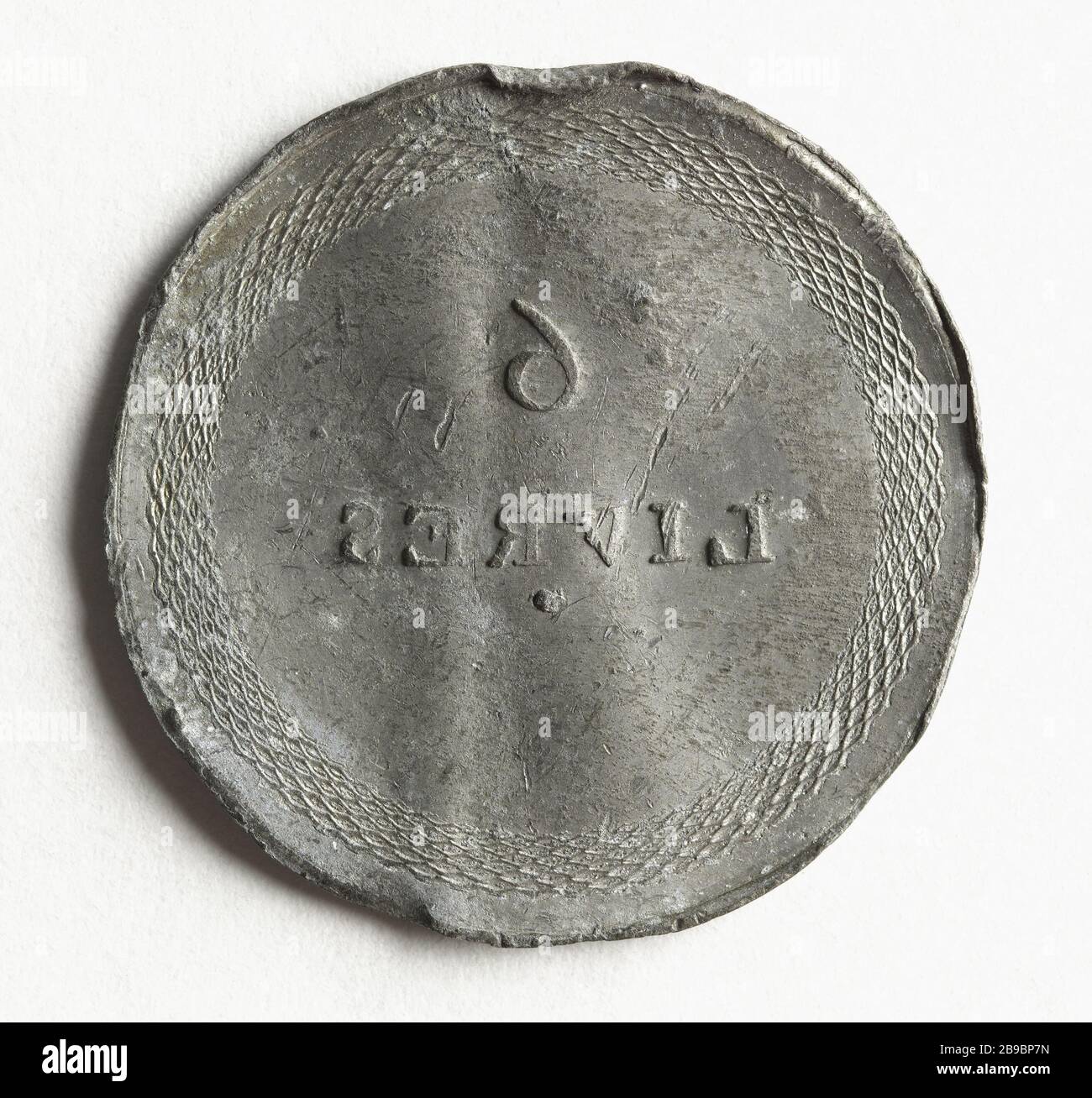 6 libbre, s. d. (Titolo fittizio) Anonyme. '6 livres' (avers). Parigi, musée Carnavalet. Foto Stock