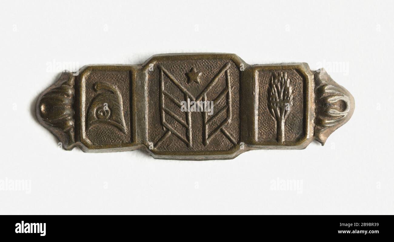 Elemento decorativo recante simboli Repubblicani, 1848 (titolo fittizio) Anonyme. Elément décoratif portant des symboles républicains, 1848 (avers). Parigi, musée Carnavalet. Foto Stock