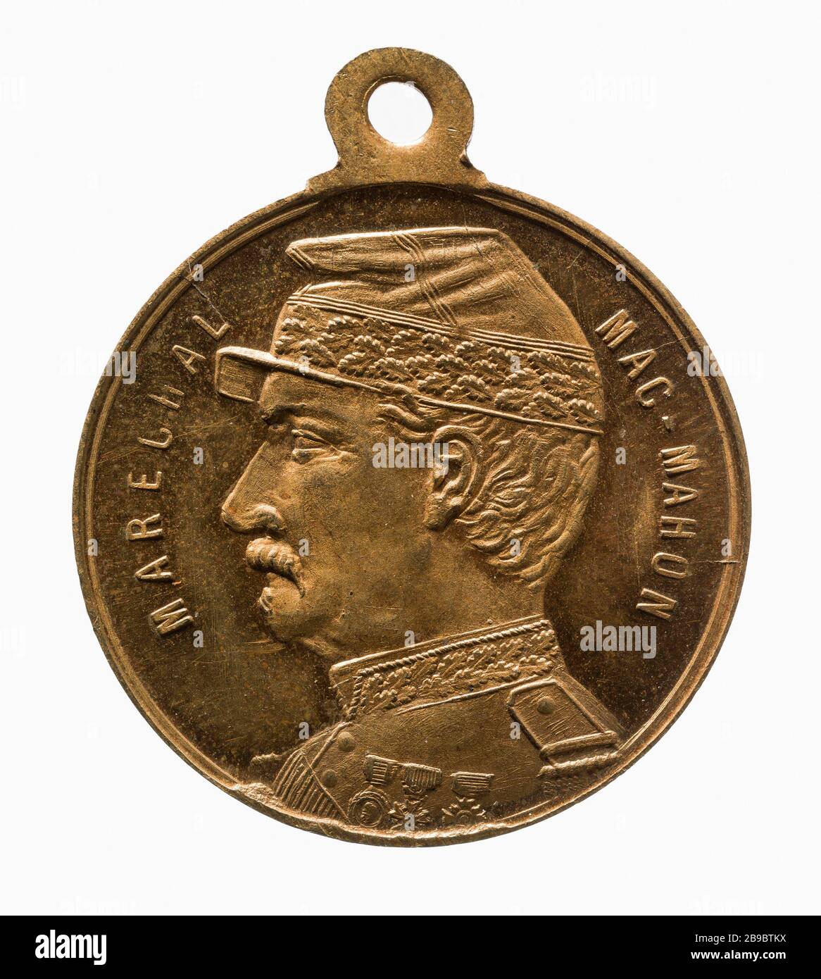 Rassegna militare di Marte alla presenza di Marshal MacMahon (1808-1893), 18 giugno 1871 (titolo fittizio) Revue militaire du Champ-de-Mars en présence du maréchal Mac-Mahon (1808-1893), 18 juin 1871. Laiton, 1871. Parigi, musée Carnavalet. Foto Stock