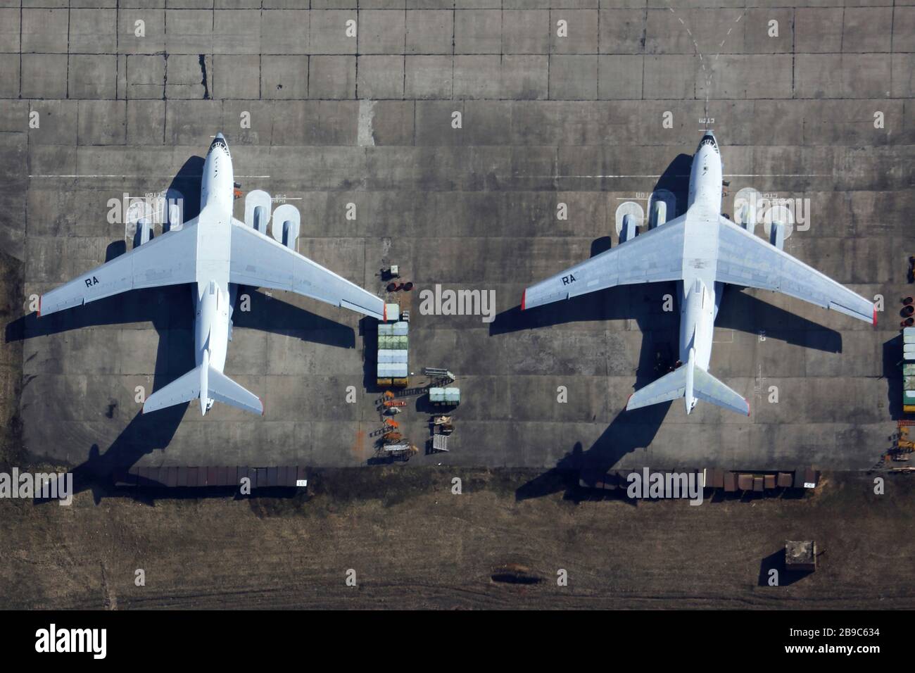 IL-76MD aereo militare di trasporto della forza aerea russa. Foto Stock