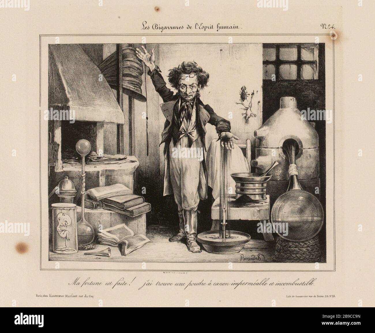 La mia fortuna è fatta! Ho trovato una polvere da sparo impermeabile e ignifuga. 4 (titolo registrato) | le striature della mente umana (nel suo insieme). Foto Stock