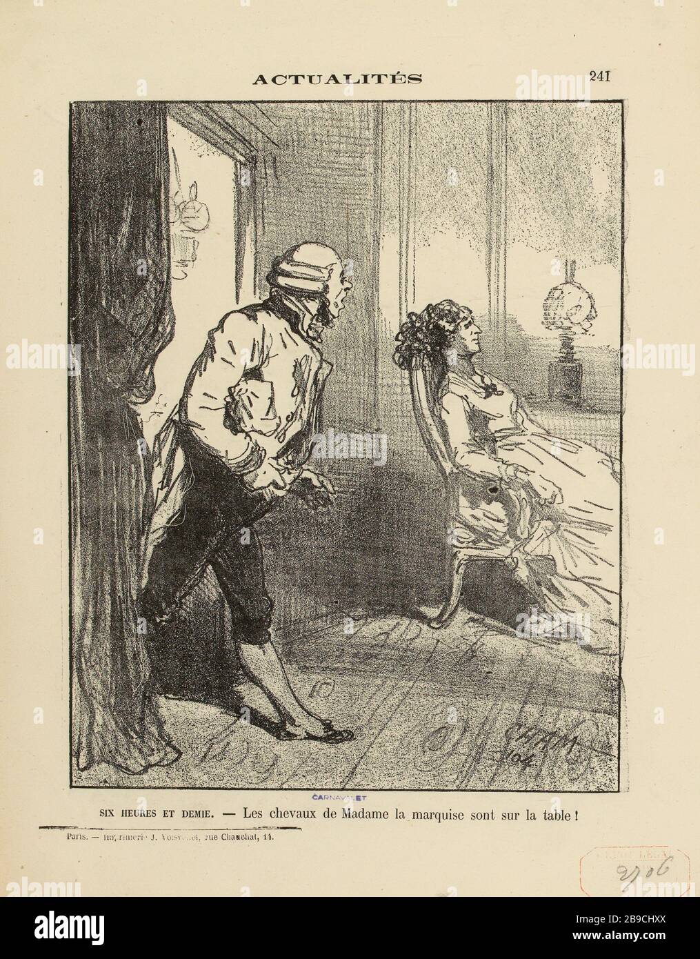 Sei e mezza. - Cavallo Madame la Marquise sul tavolo! / 241 (titolo registrato) | Assedio di Parigi (nel suo insieme) Foto Stock