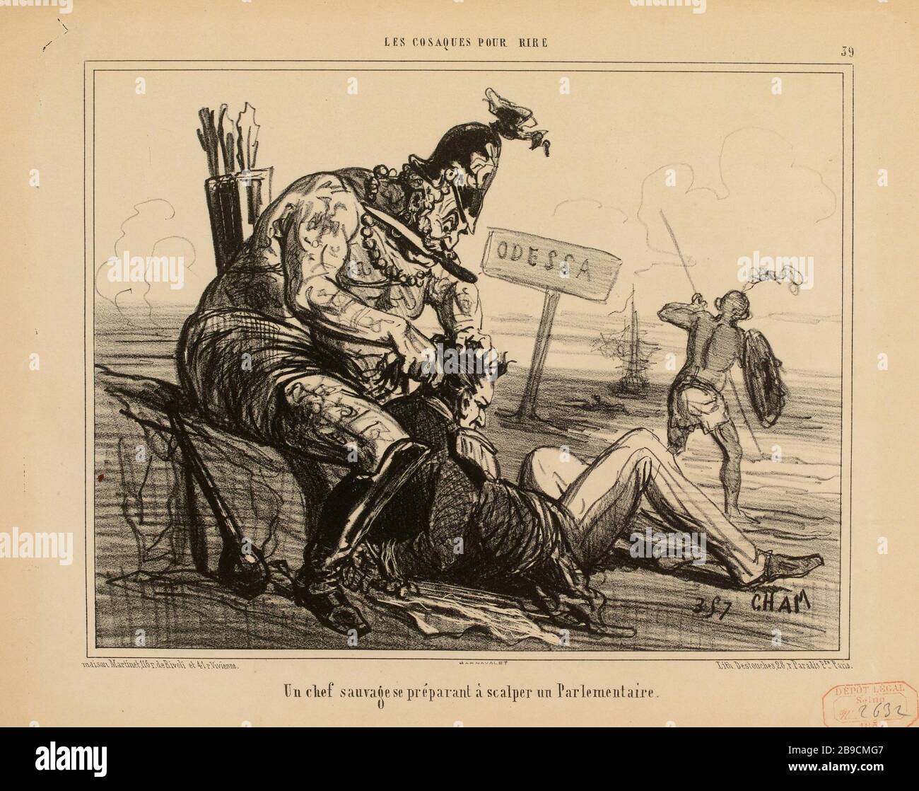 Una testa selvaggia che si prepara per una scalping parlamentare. / 39 (titolo registrato) | cosacchi da ridere (nel suo insieme) Foto Stock