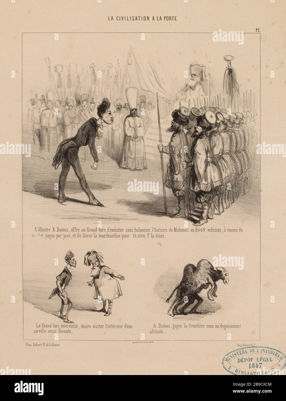 Civiltà nella porte./21./l'illustrazione A.Dumas, offre il Grand turco [...] (Come elencato) | civiltà alla porta (nel suo complesso) Foto Stock