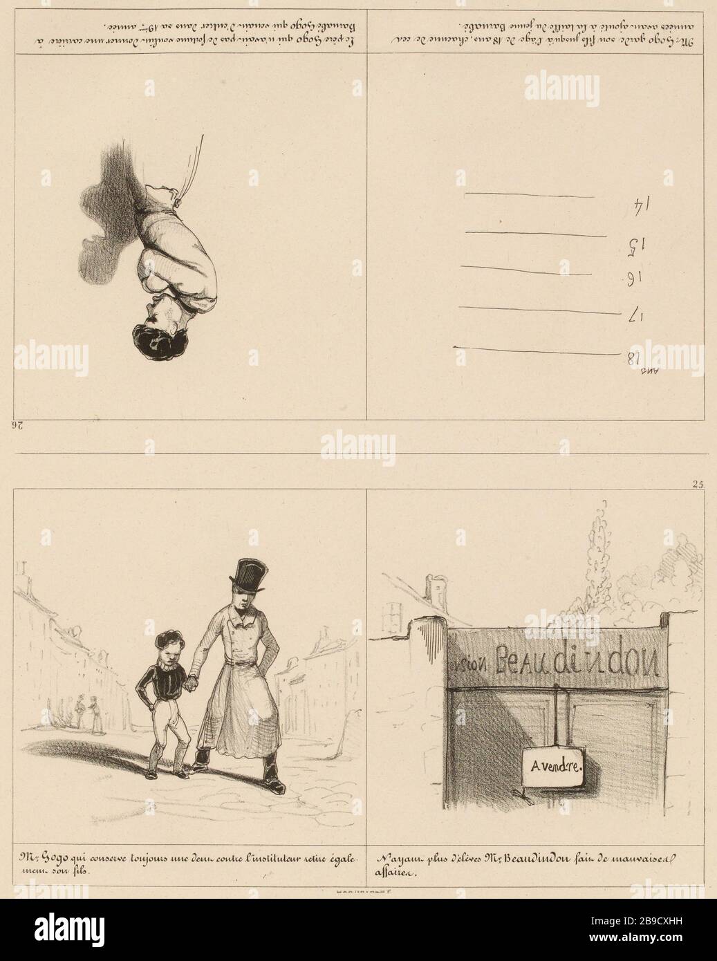 Il sig. Gogo che ancora mantiene il dente contro l'istituireur ritira uguale / figlio menu. [...] / 25. (Titolo registrato) | The Adventures of Gogo (nel suo complesso). Foto Stock