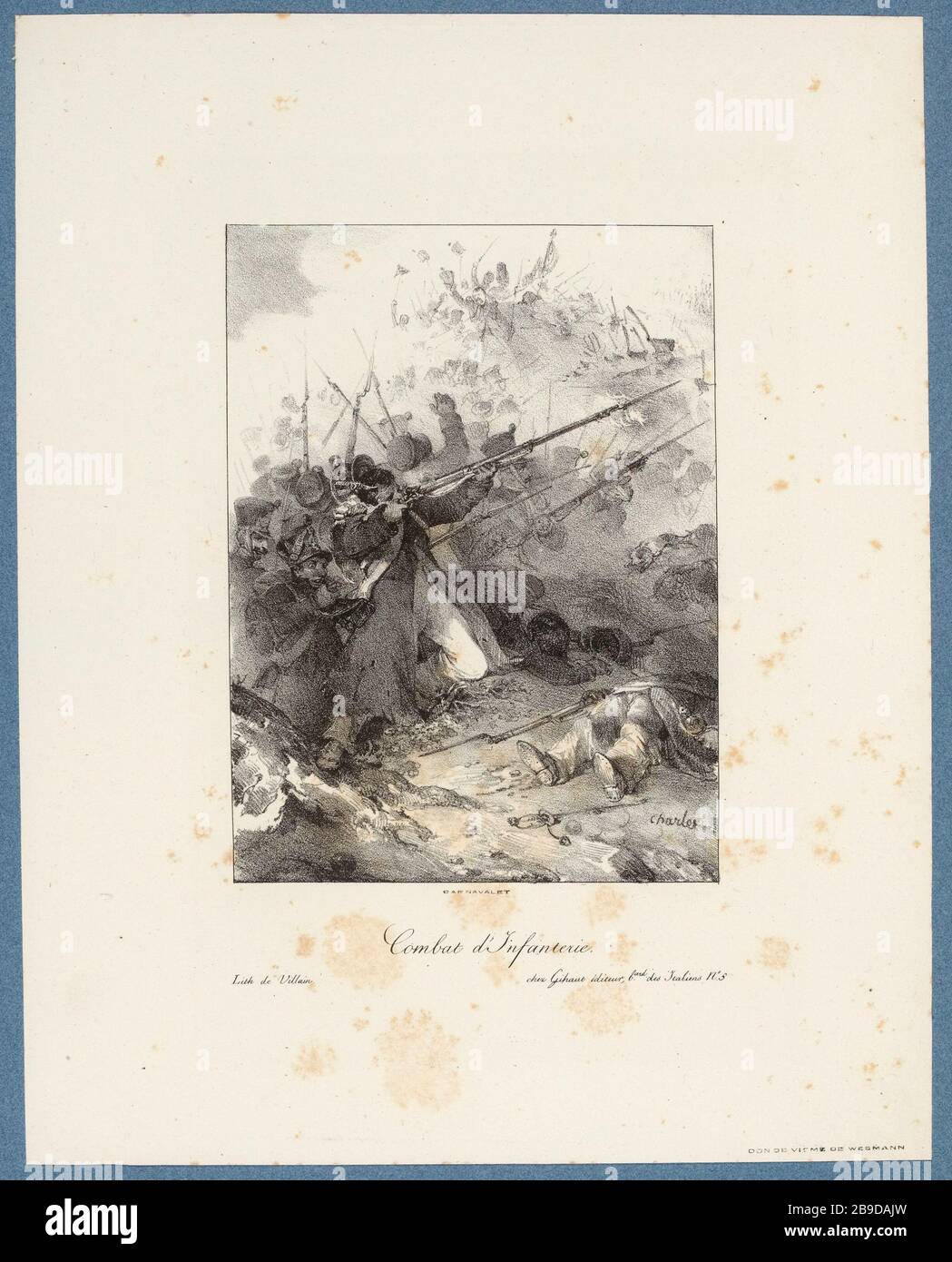 combattimento di fanteria. 10 (come elencato) | litografia dello schizzo, 1824 (sotto tutto) Foto Stock