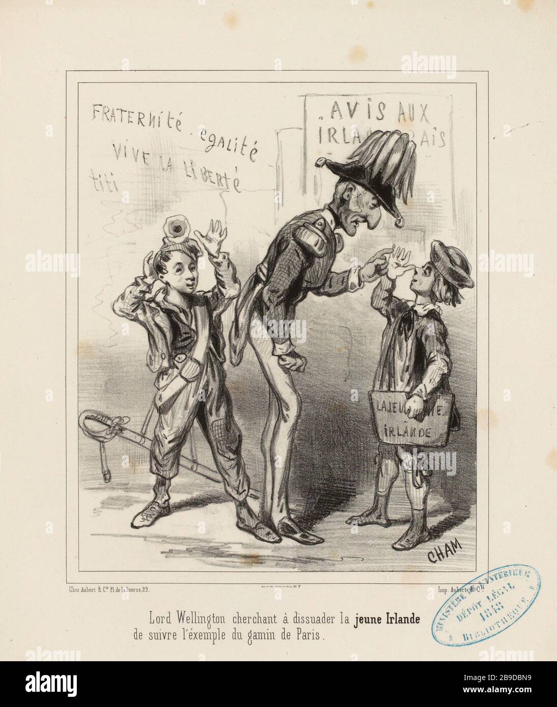 Wellington cerca di dissuadere la giovane Irlanda a seguire l'esempio del gamin di Parigi (titolo registrato) |. Notizie (1848) (nel suo insieme) Foto Stock