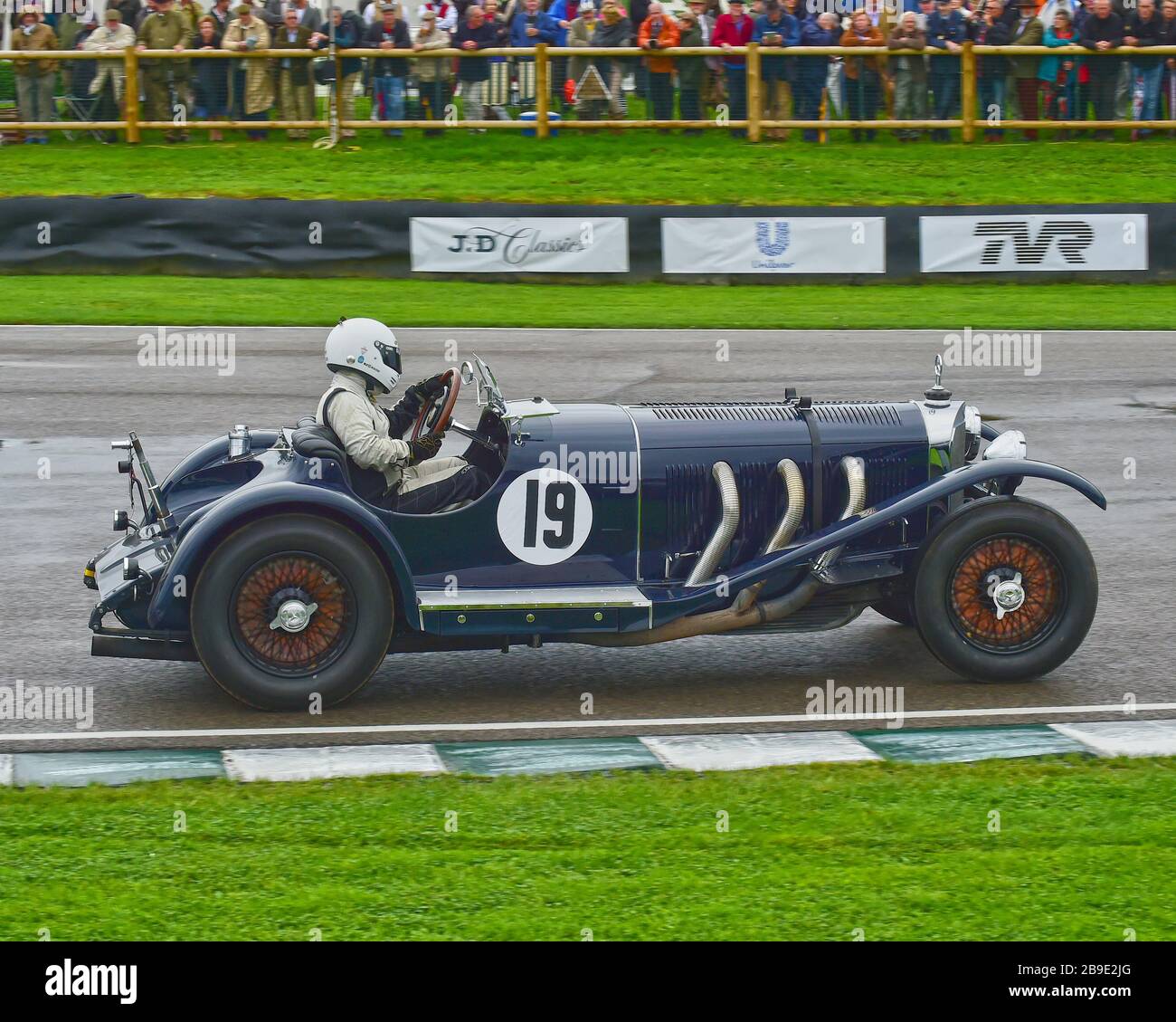 Phillipp Dressel, Mercedes-Benz 710 SSK, Trofeo Brooklands, vetture sportive, pre-1939, Goodwood Revival 2017, settembre 2017, automobili, automobili, circuito r Foto Stock