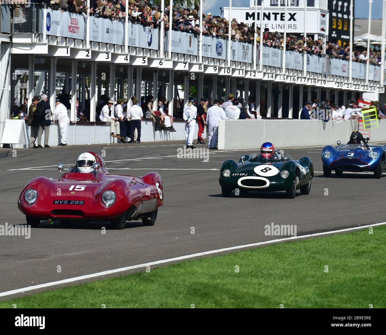 Philip Champion, Lotus Climax Eleven, John Clark, Cooper Climax T39, Bobtail, Madgwick Cup, Goodwood Revival 2017, settembre 2017, automobili, automobili, Foto Stock