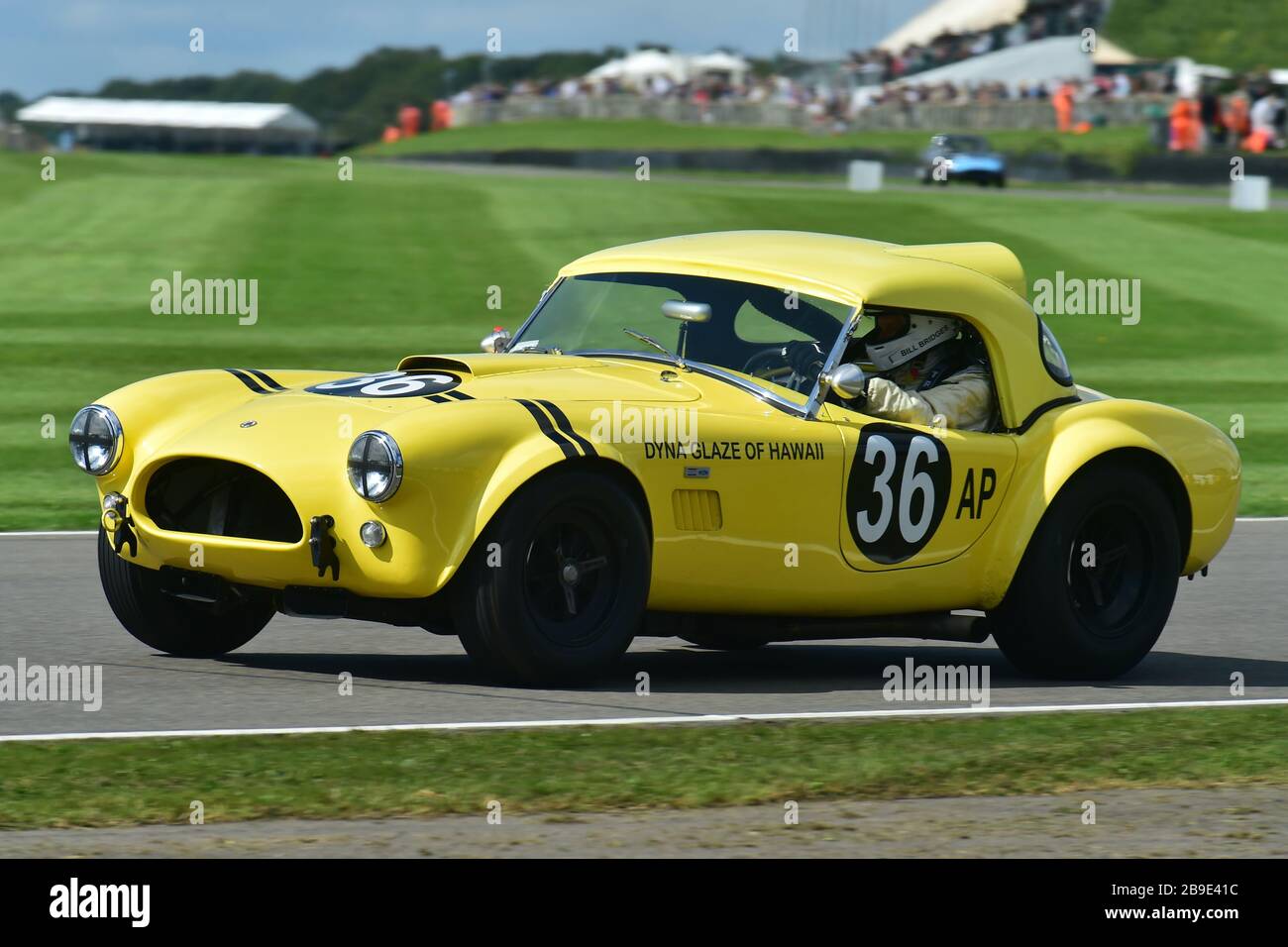 Ludovic Lindsay, Bill Bridges, AC Cobra, Hairy Canary, RAC TT Celebration, chiuso cockpit GT automobili, Goodwood Revival 2017, settembre 2017, automobili Foto Stock