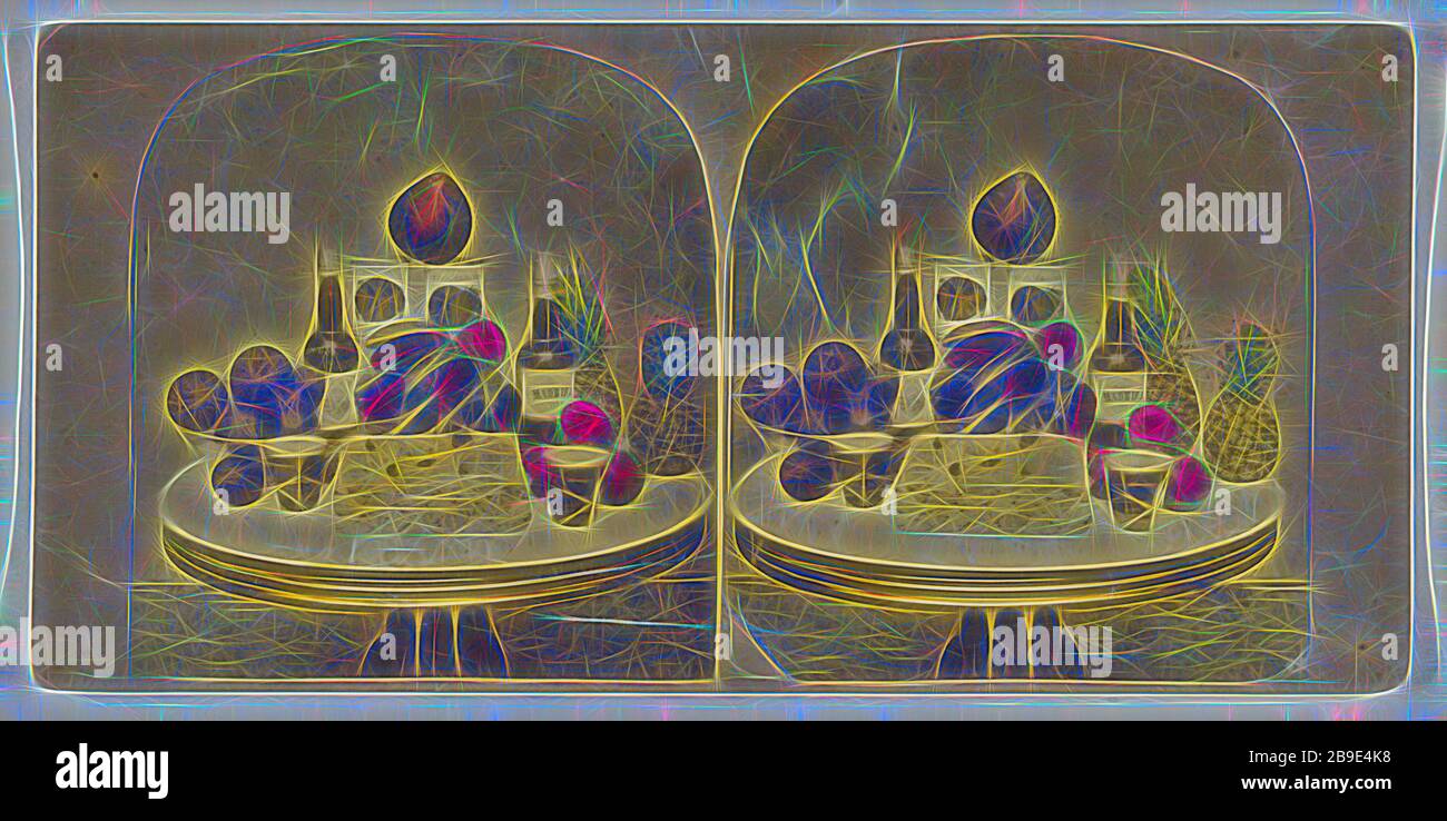 Frutta e vini, circa 1865, stampa color argento albume a mano Foto Stock