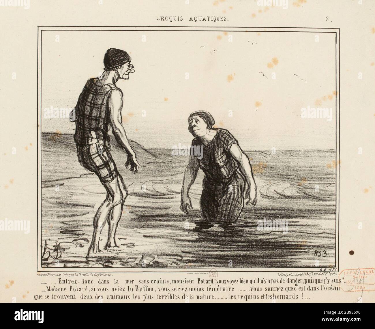 . Quindi entrare nel mare senza paura [...] (Titolo registrato) | schizzo acquatico (1855-1856) (nel suo insieme). Foto Stock