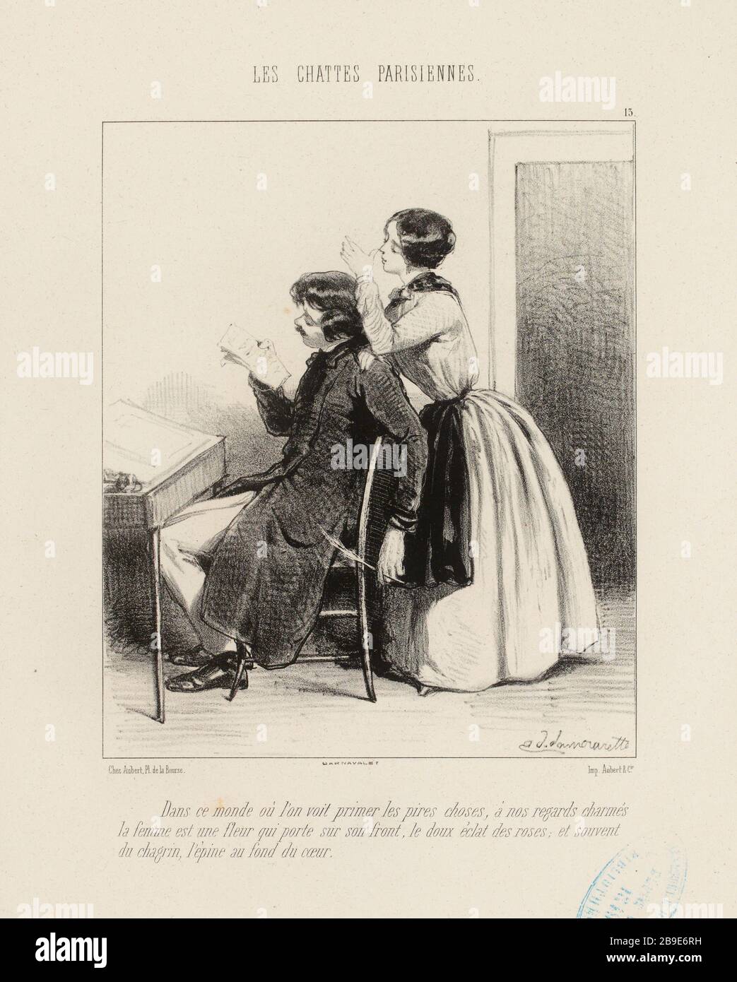In questo mondo dove vediamo le cose peggiori hanno la precedenza nei nostri occhi incantato / donna è un fiore che porta sulla sua fronte, il bagliore morbido delle rose; e spesso / dolore, colonna vertebrale al cuore. / 13. (titolo registrato) |. I gatti Parigini (nel loro insieme) Foto Stock