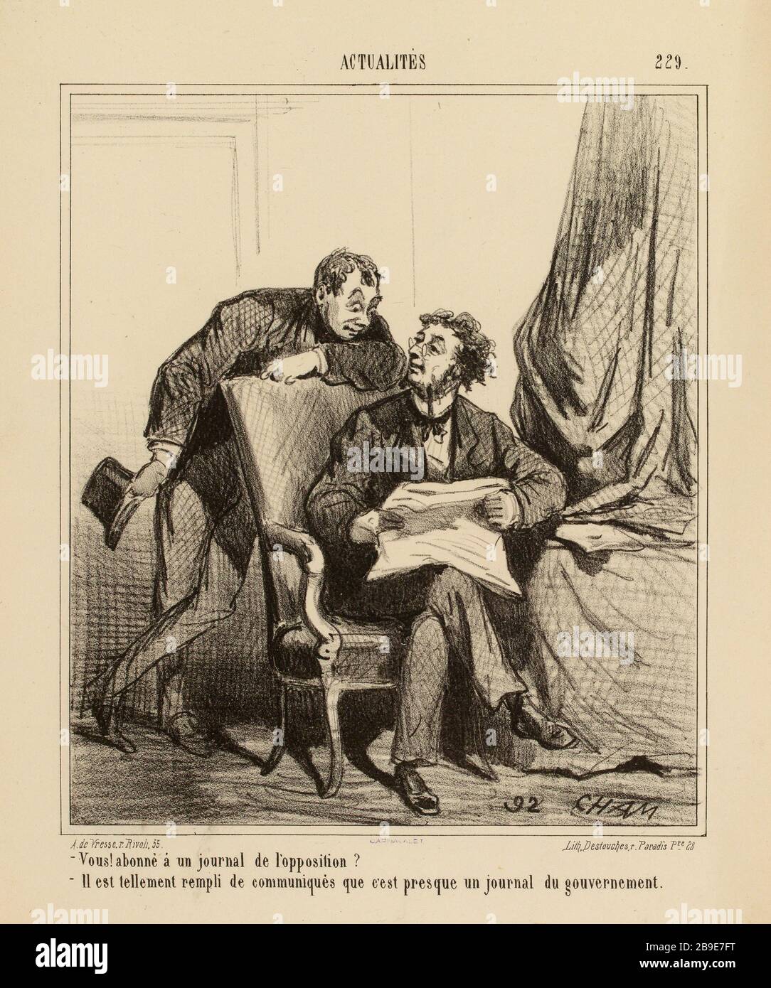 Tu! sei iscritto a un giornale dell'opposizione? / e 'così riempito di rilasci che è quasi un giornale del governo (titolo registrato) |. Notizie (sotto tutti). Foto Stock