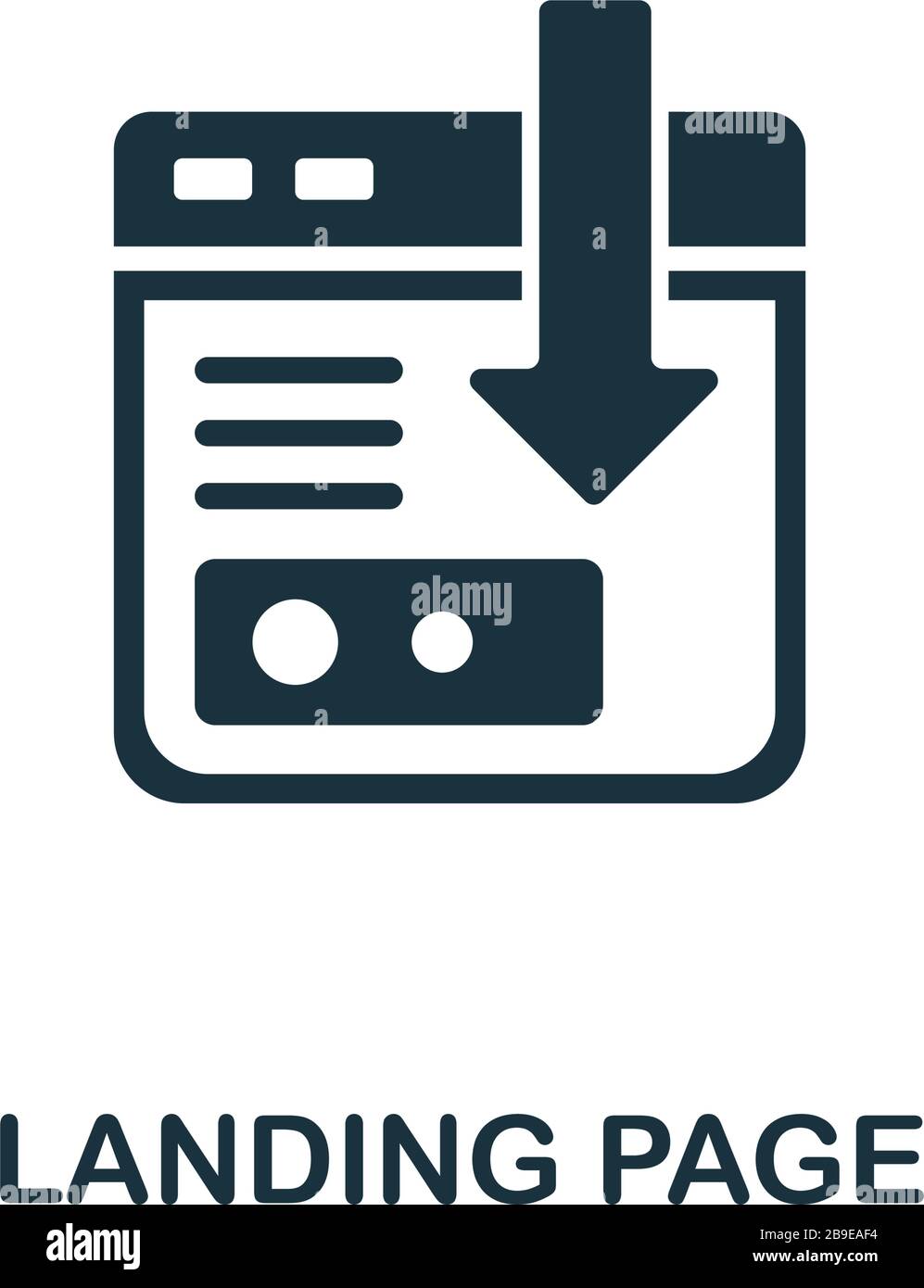 Icona della landing page dalla collezione di marketing della filiale. Semplice icona della pagina di destinazione per modelli, web design e infografica Illustrazione Vettoriale