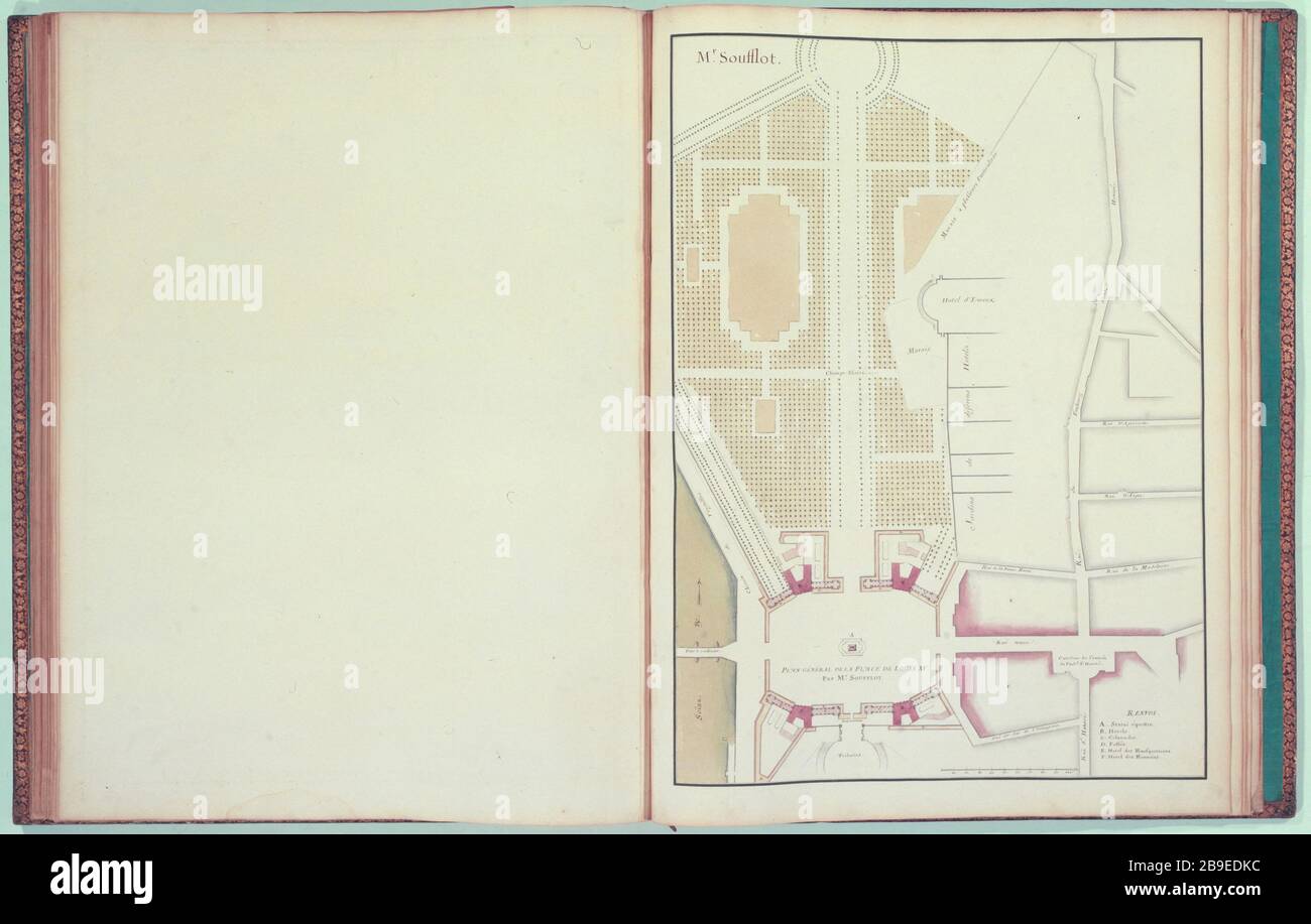 Marigny Series: Piano generale del luogo di Luigi XV Jacques-François Blondel (1705-1774) et Jacques Soufflot (1713-1780). Recueil Marigny : Plan général de la Place de Louis XV 1753. Parigi, musée Carnavalet. Foto Stock