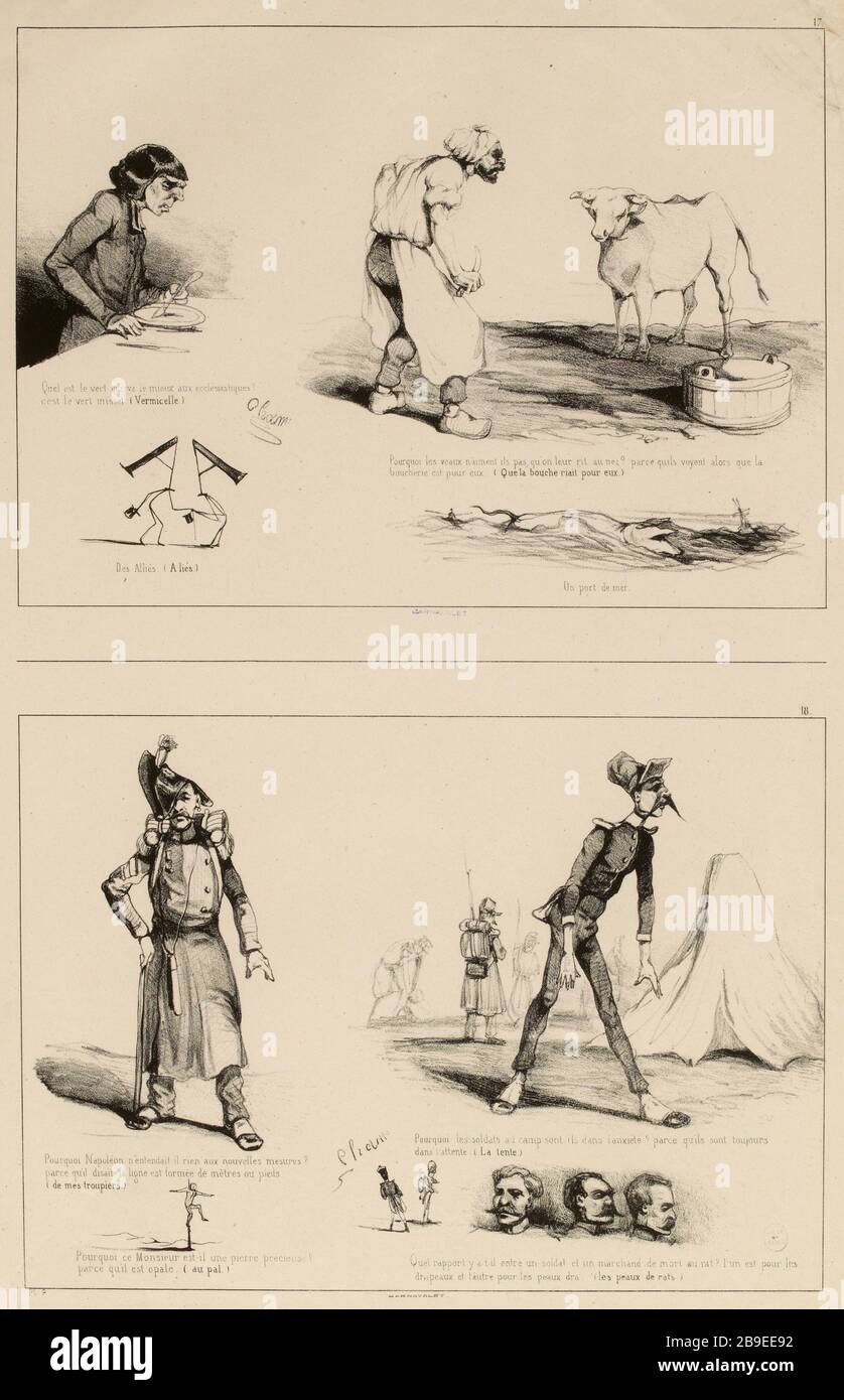 Puns in azione. / Pl 9. (Titolo fittizio) | Puns in azione (nel suo insieme). Foto Stock