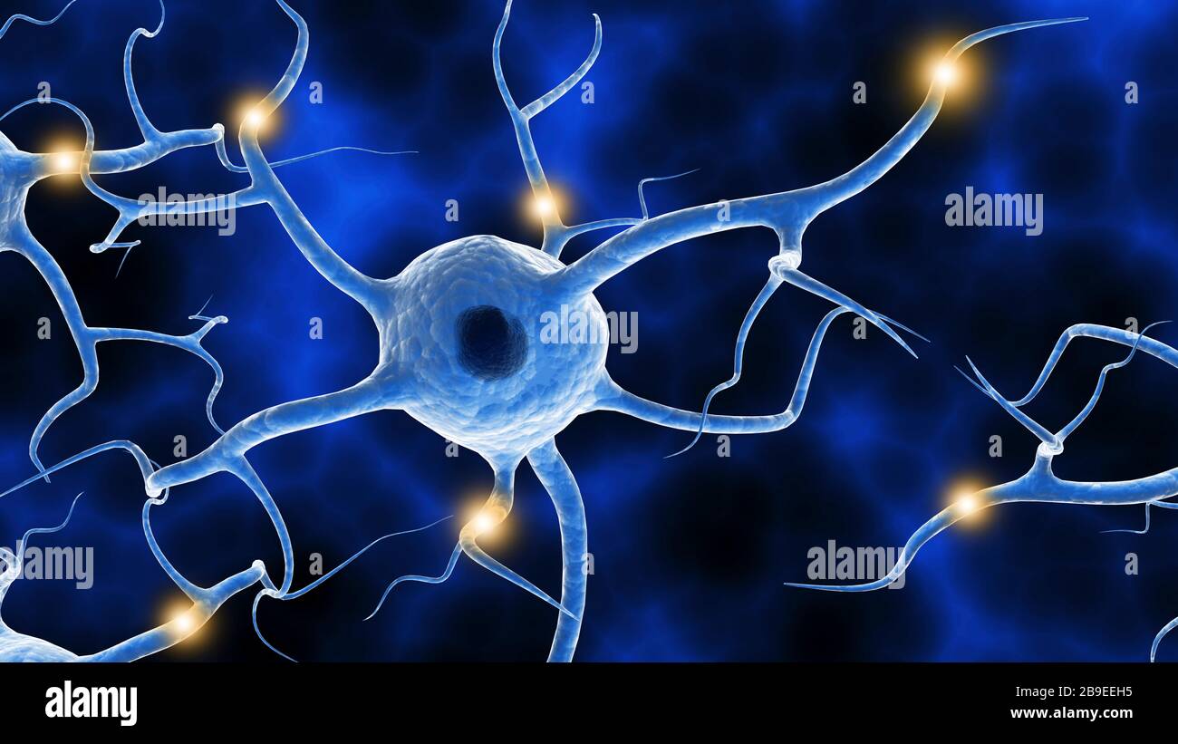 Immagine concettuale di un neurone. Foto Stock