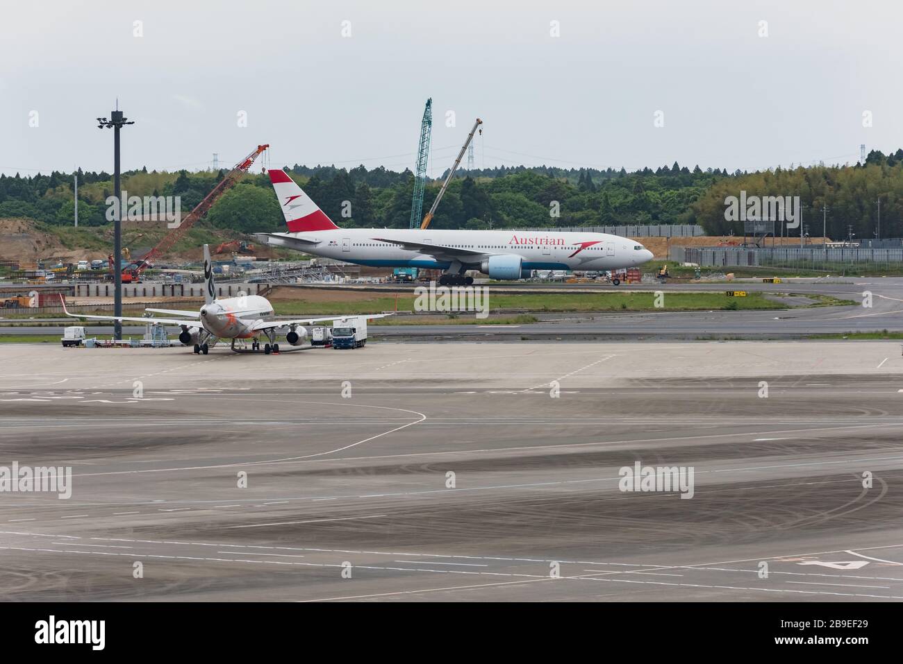 Narita, Giappone - 15 maggio 2019: Sede dell'Aeroporto Internazionale di Narita, parte dell'aeroporto è in costruzione, preparatevi per le prossime 2020 a. Foto Stock