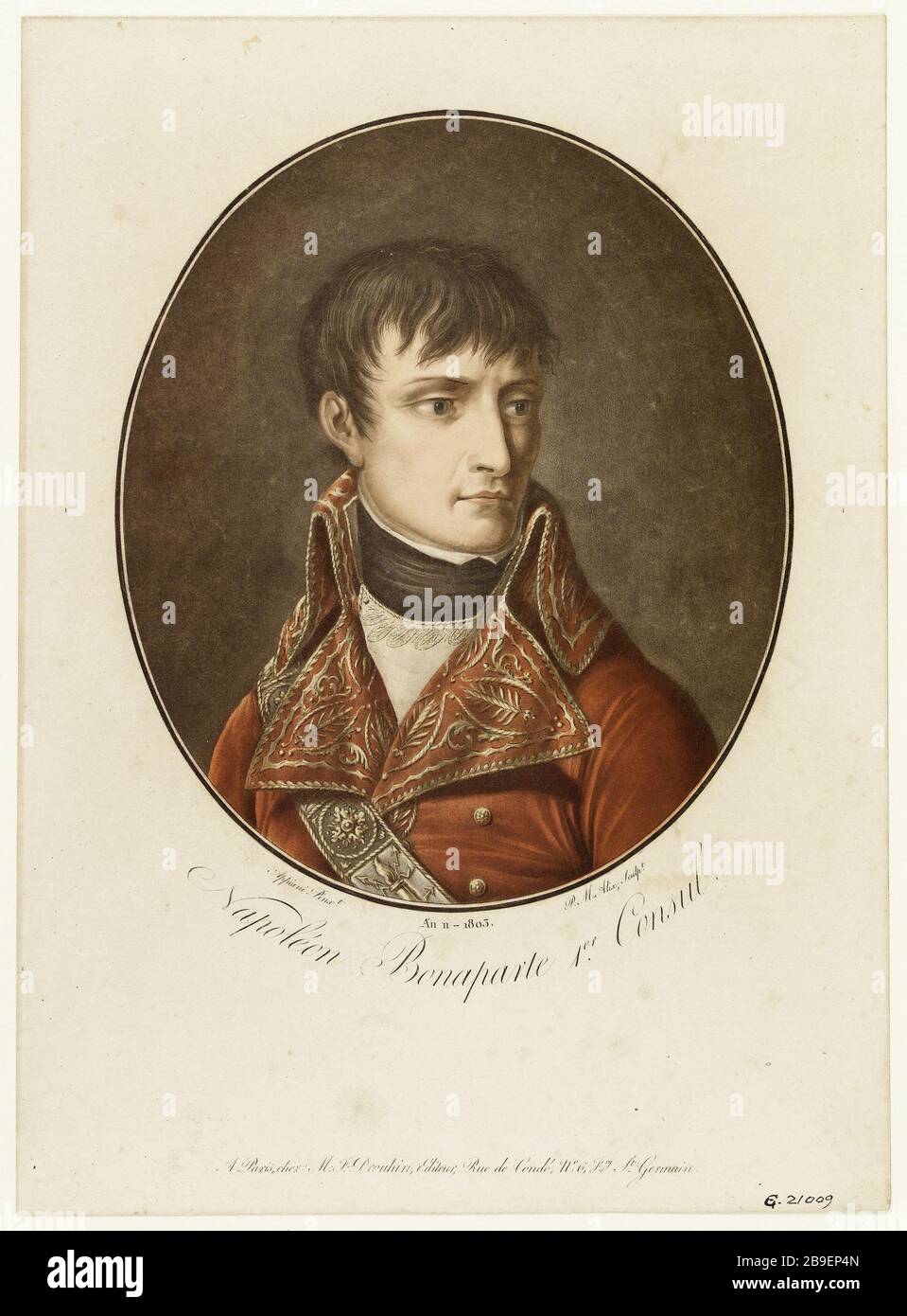 Napoleone I. Console. Pierre-Michel Alix (1762-1817). Napoléon Bonaparte Ier Console. Lithographie. Parigi, musée Carnavalet. Foto Stock