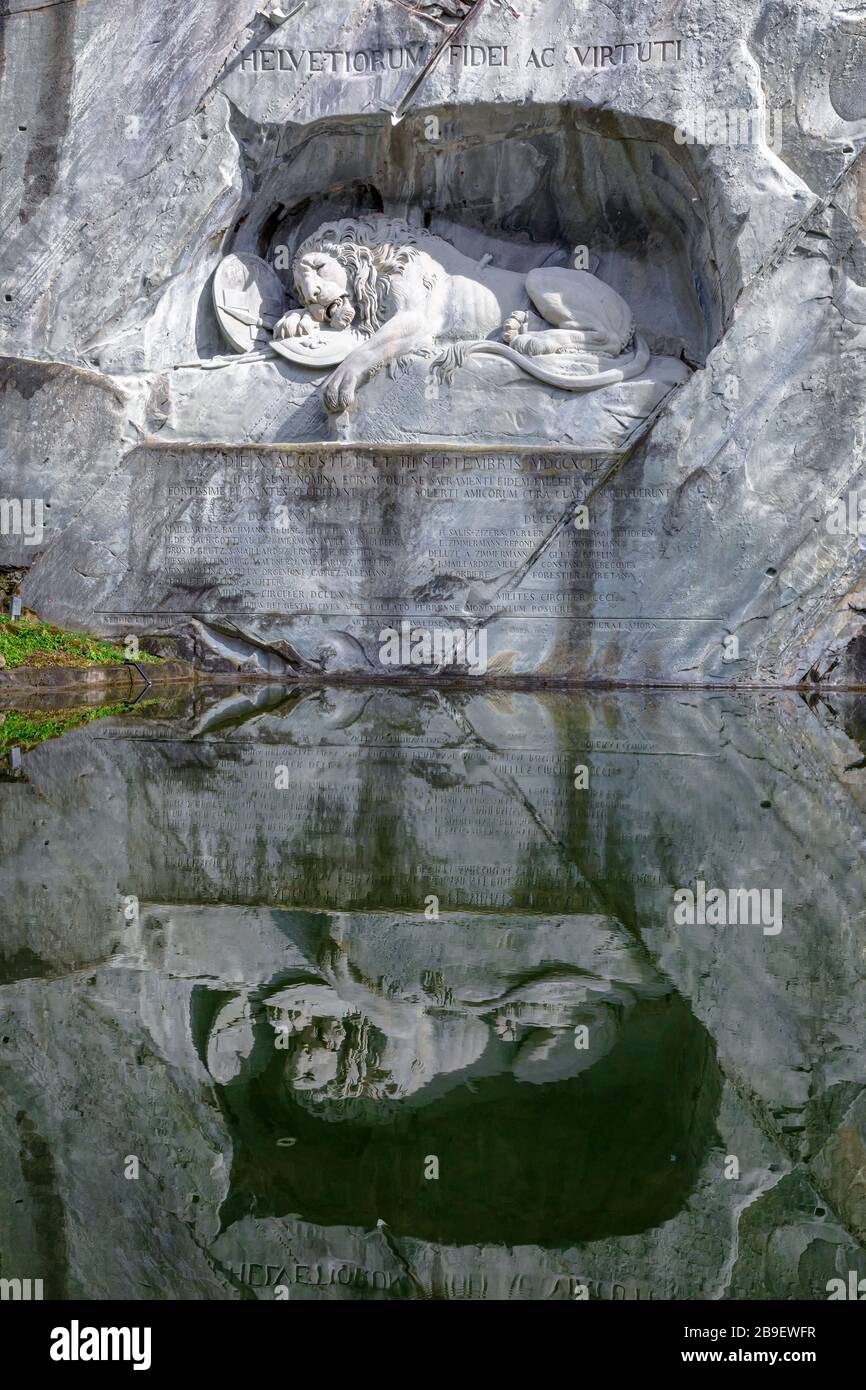 Il Monumento del Leone o il Leone di Lucerna, Lucerna, Svizzera Foto Stock