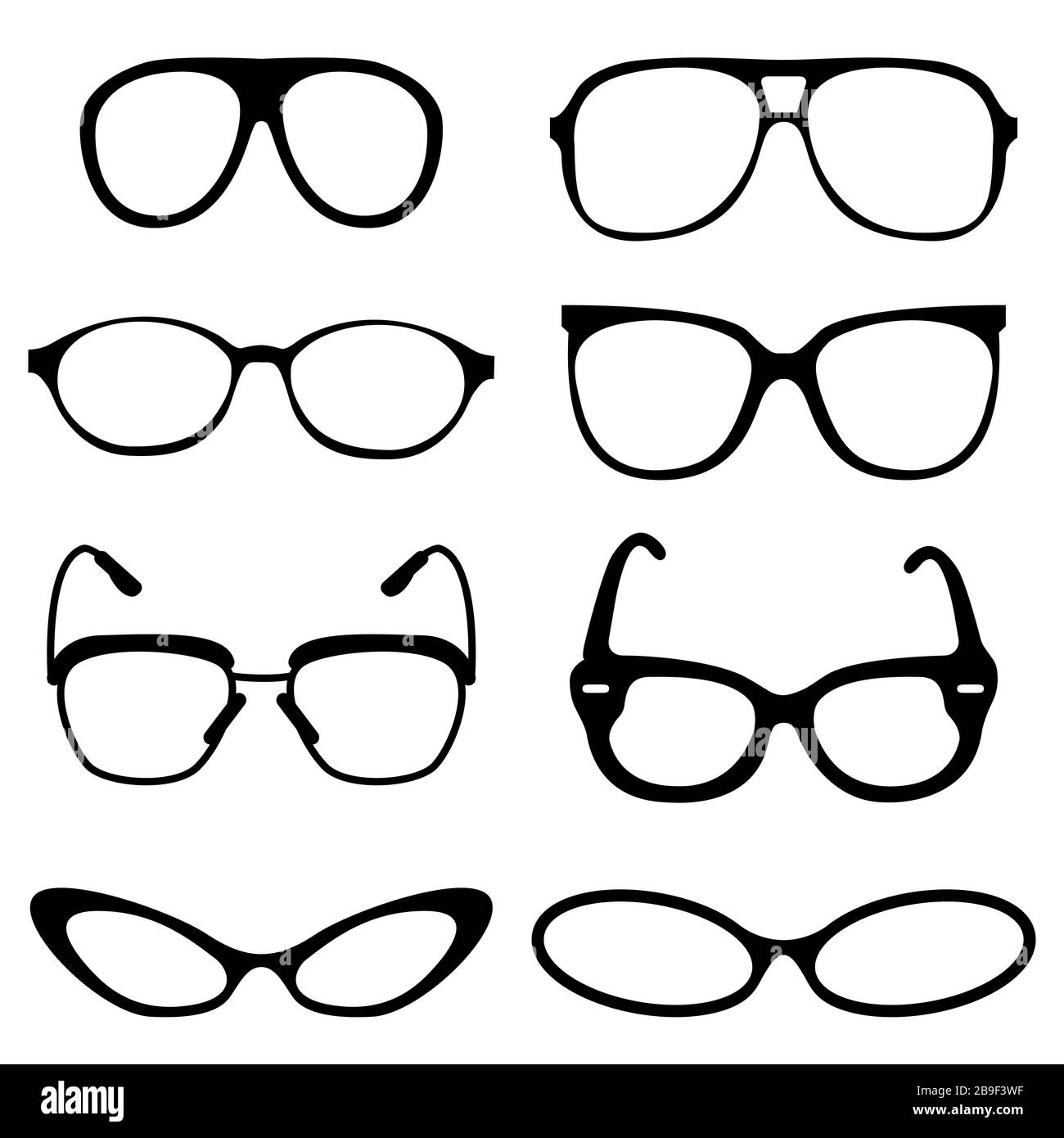 Occhiali impostati su sfondo Illustrazione Vettoriale