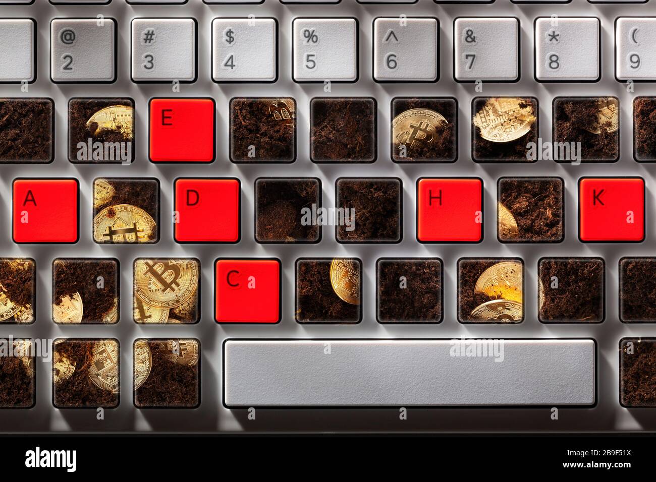 Bitcoins necessario per sbloccare un sistema informatico hacked e bloccato Foto Stock