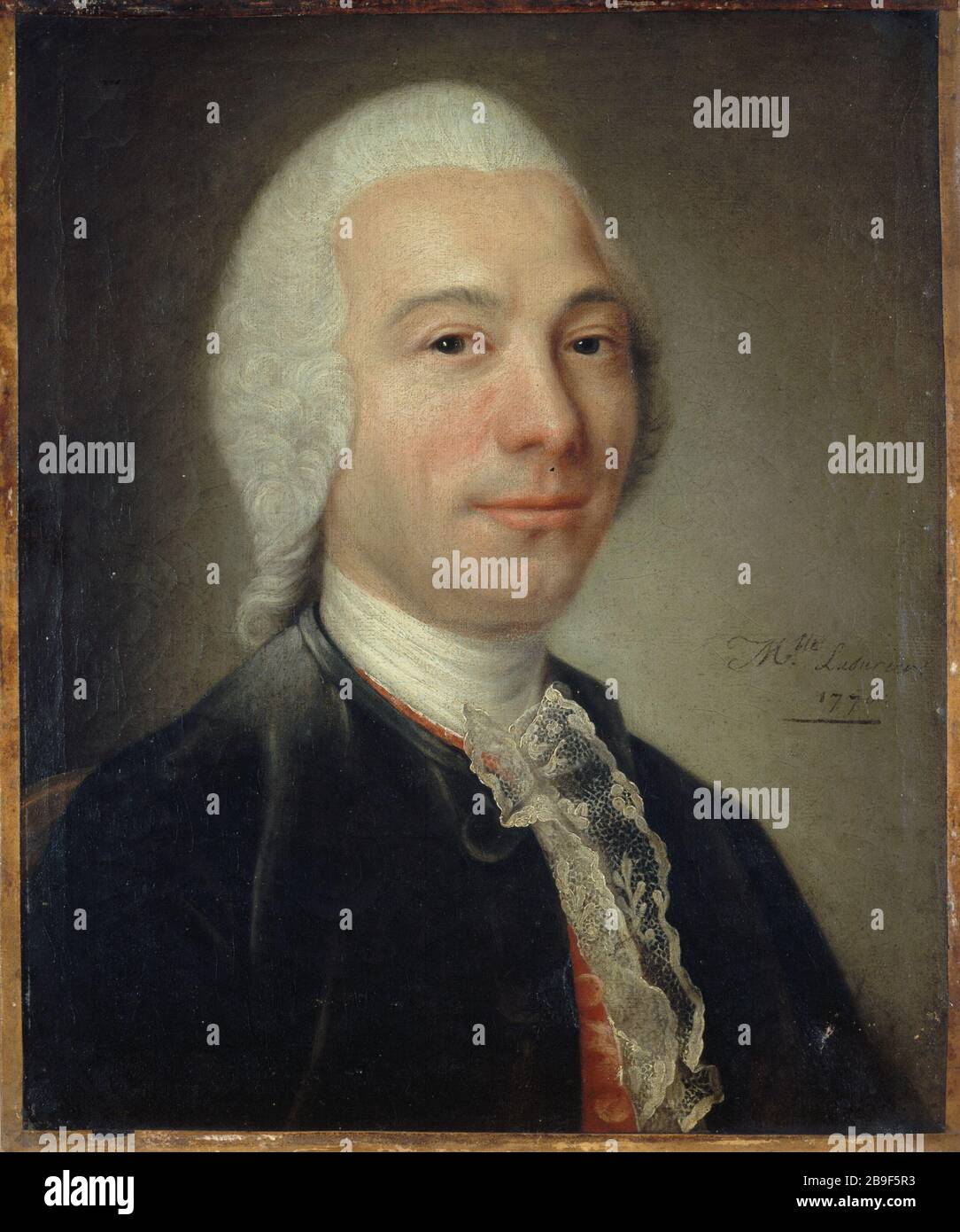 CATHERINE LUSURIER - UOMO RITRATTO Catherine Lusurier. Portrait d'homme, autrefois identifié comme d'Alembert, 1770. Huile sur toile. Parigi, musée Carnavalet. Foto Stock