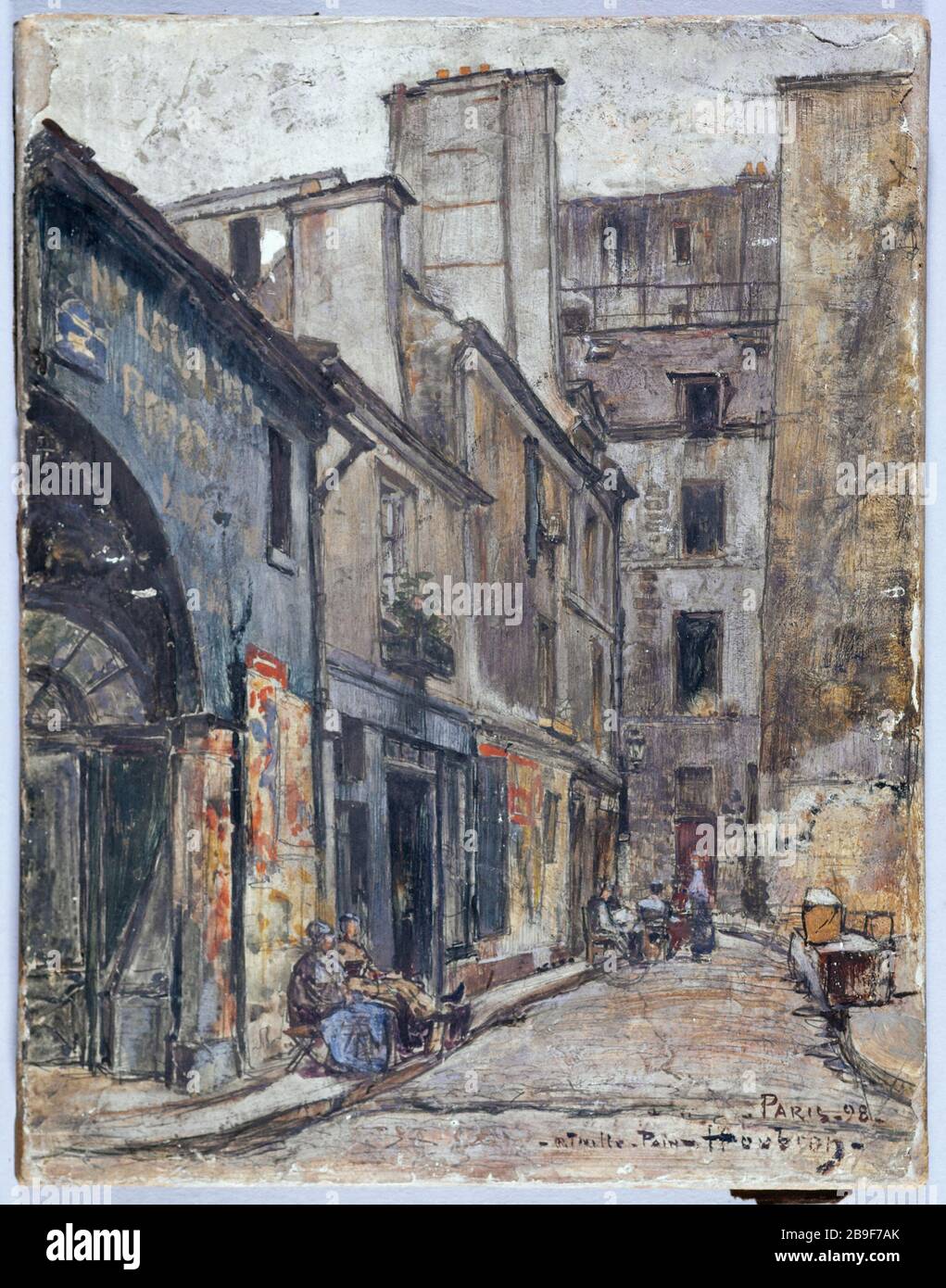La strada Taillepain Frédéric-Anatole Houbron (1851-1908). "La rue Taillepain". Peinture sur enduit frais sur toile, 1898. Parigi, musée Carnavalet. Foto Stock