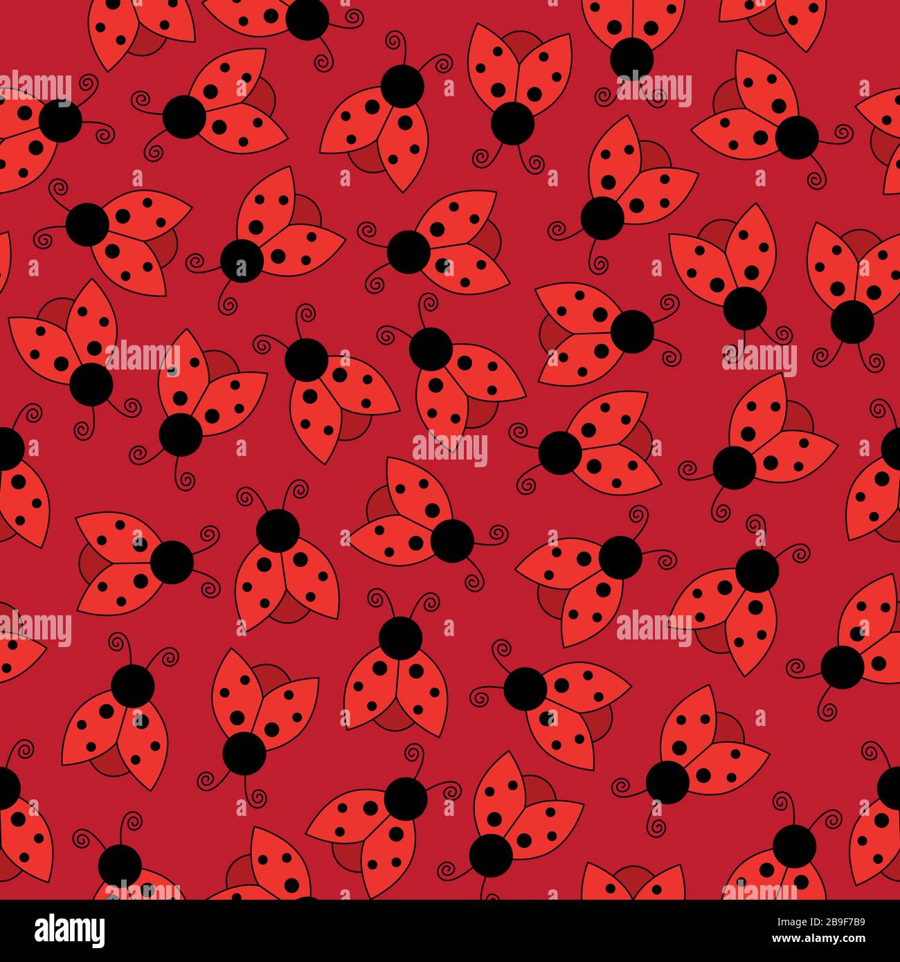Ladybug senza cuciture pattern art sfondo Illustrazione Vettoriale
