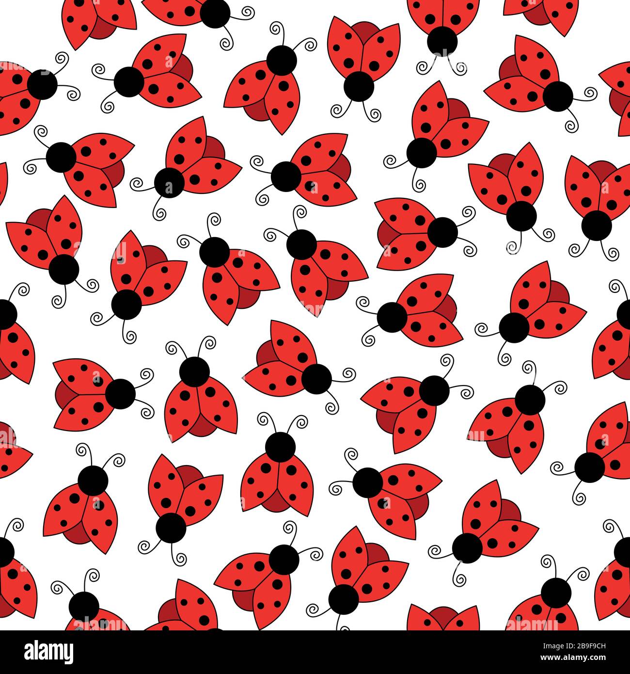 Ladybug senza cuciture pattern art sfondo Illustrazione Vettoriale