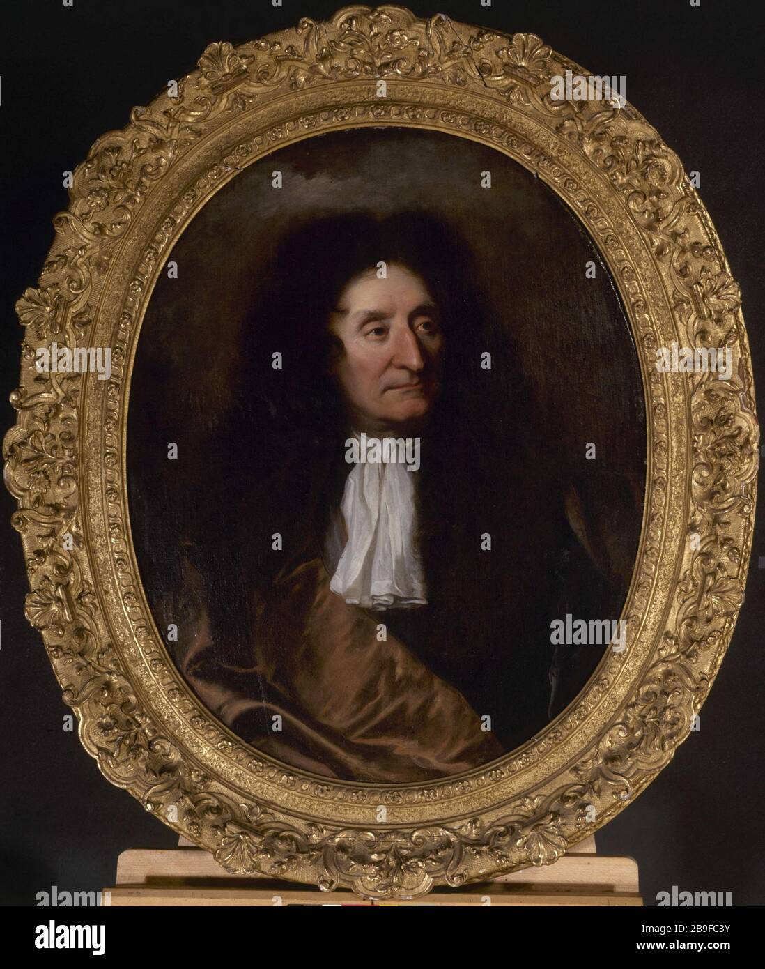 HYACINTHE RIGAUD - Jean de la Fontaine Hyacinthe Rigaud (1659-1743). "Jean de la Fontaine (1621-1695), poète français". Parigi, musée Carnavalet. Foto Stock