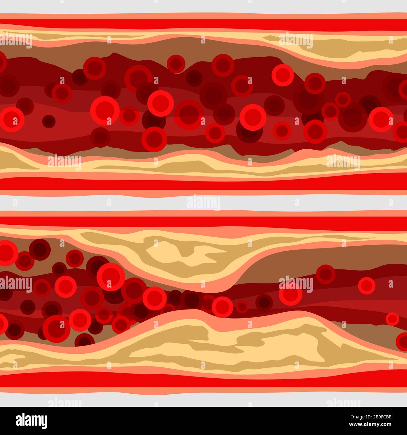 set di arterie con cellule ematiche Illustrazione Vettoriale