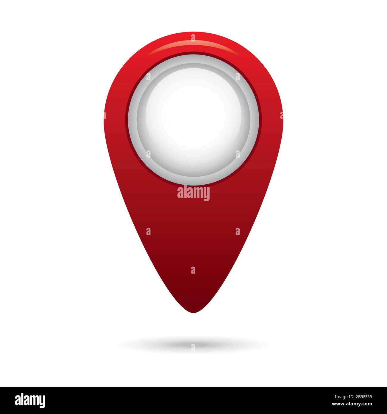 Icona rossa vuota del puntatore della mappa di navigazione Illustrazione Vettoriale