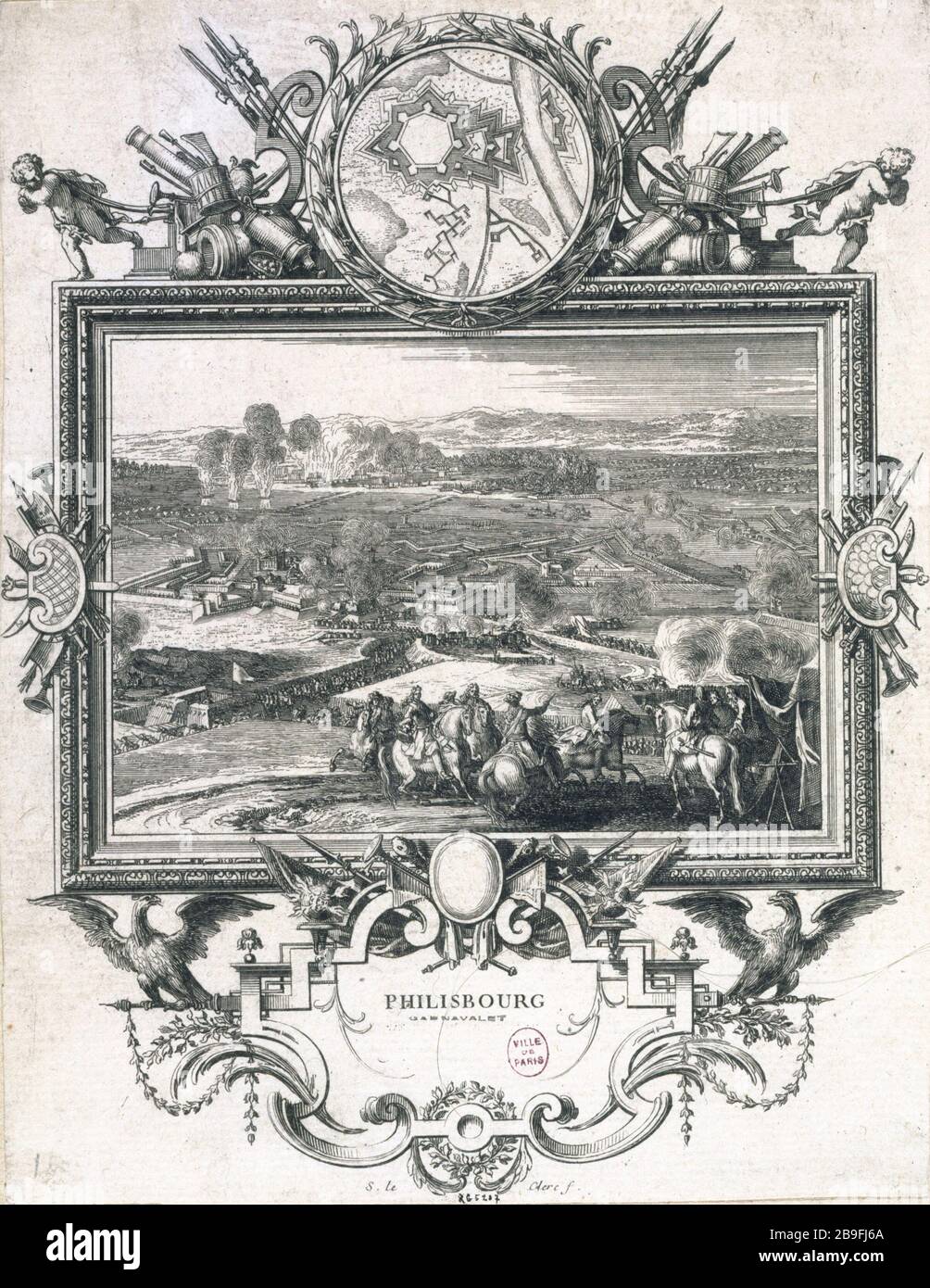 PHILISBOURG Sébastien le Clerc (1637-1714). "Philisbourg (Philipsbourg)". Gravure. Parigi, musée Carnavalet. Foto Stock