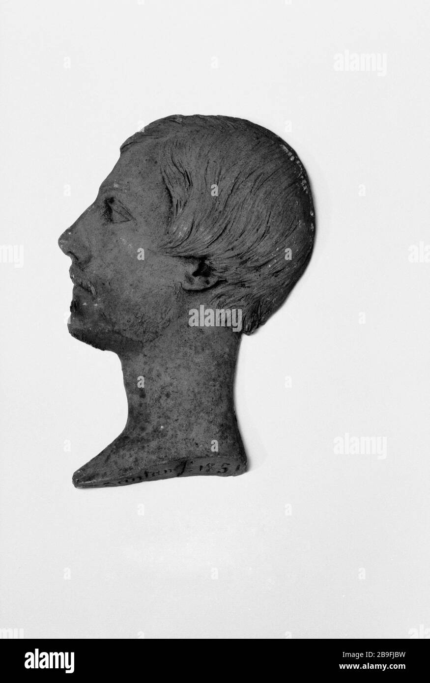 PROFILO SCONOSCIUTO Jean-Pierre Dantan (1800-1869) dit Dantan le Jeune. Profil d'inconnu. Scarico. Terre-cuite, 1851. Parigi, musée Carnavalet. Foto Stock