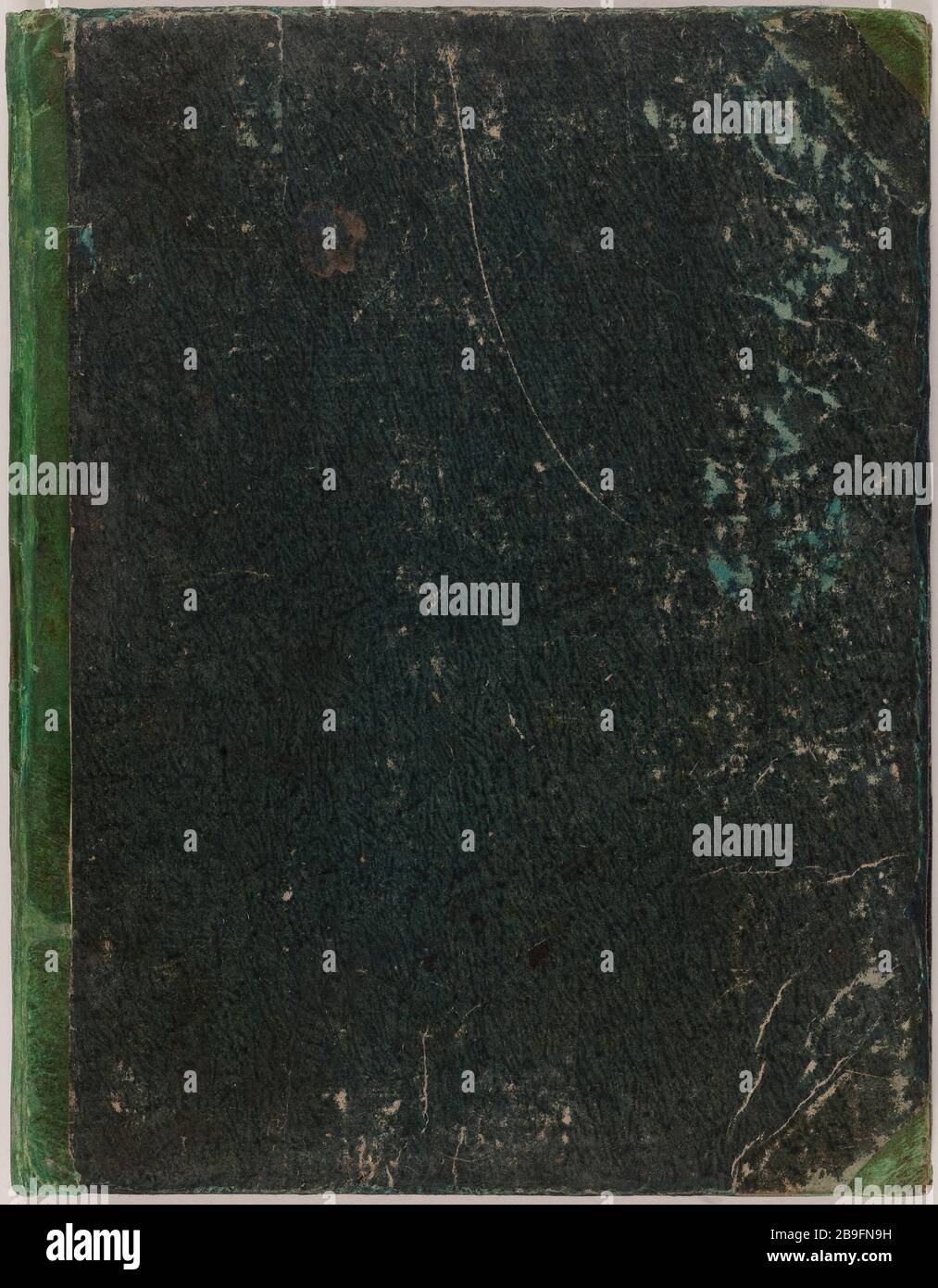 LIBRO DI DISEGNO PER 'VIAGGIO PER L'ETERNITÀ' (COPERTINA) Jean-Jacques Grandville (1803-1847). Carnet de croquis pour 'Voyage pour l'Eternité' (pagina de couverture). Verticale del cartonnage. Vers 1830. Parigi, musée Carnavalet. Foto Stock