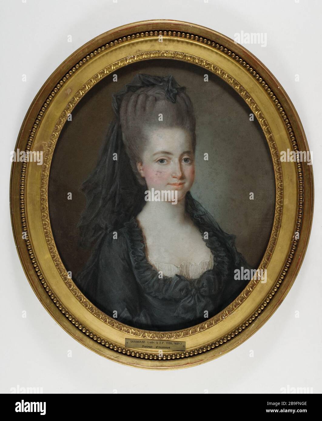 DONNA SCONOSCIUTA Attribué à Jean-François Garneray (1755-1837). 'Femme connue'. Pastel sur papier collé sur toile. Parigi, musée Carnavalet. Foto Stock
