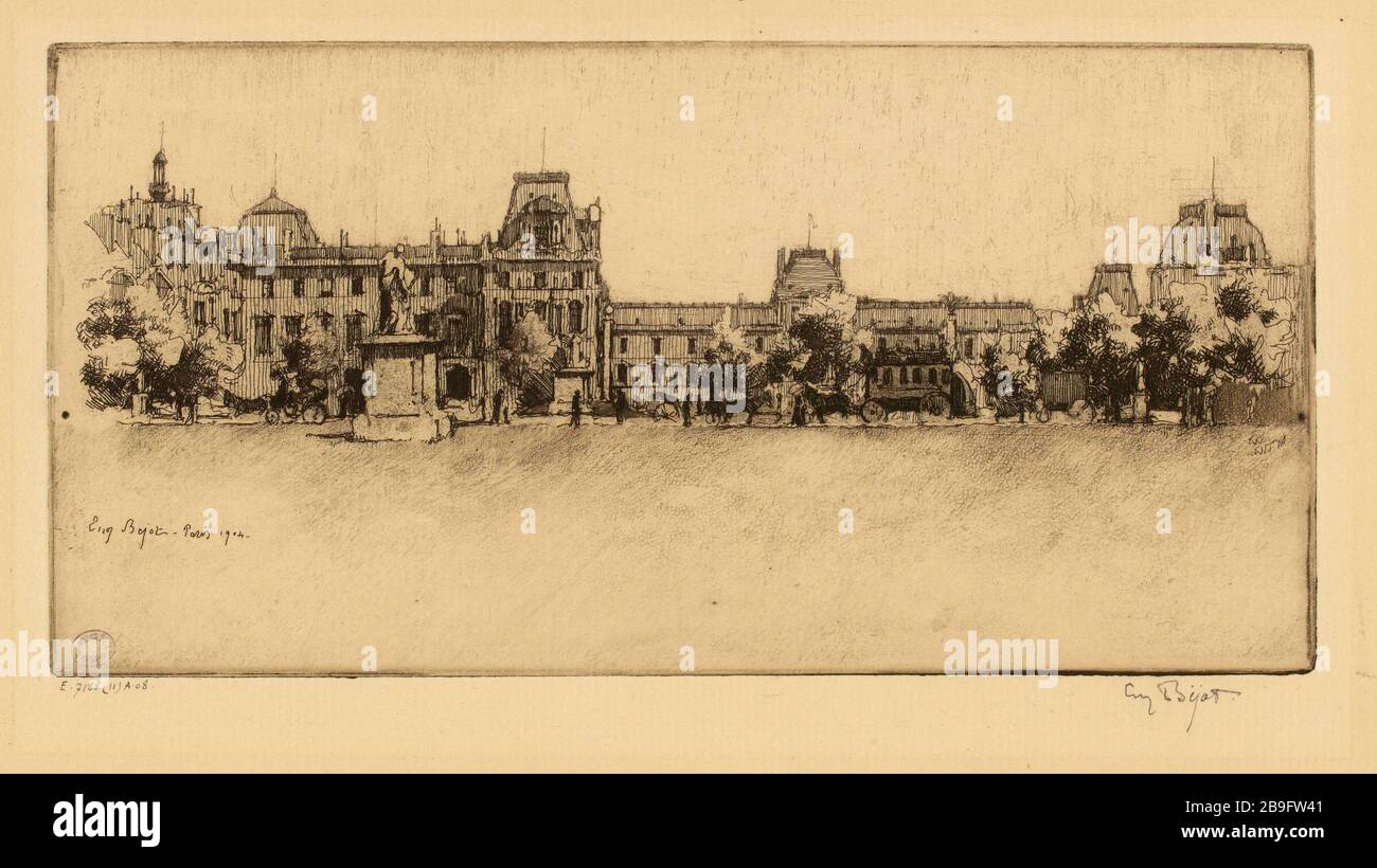 Il Louvre visto dalla Place du Carrousel (titolo fittizio) Foto Stock