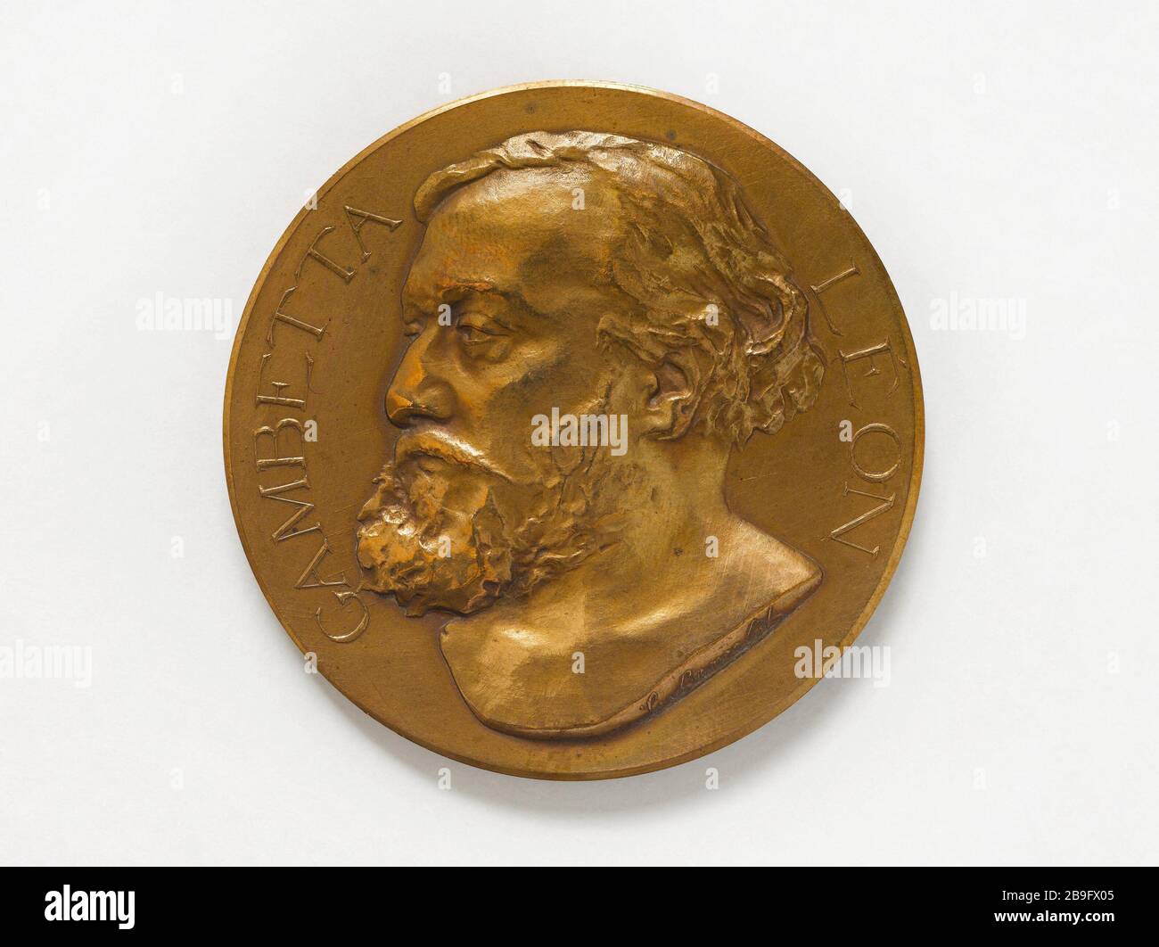 Leon Gambetta (1838-1882), membro del Governo della Difesa Nazionale (1870), Presidente della Camera dei deputati (1879-1881), Presidente e Ministro degli Esteri (1881-1882), 1882 C. Lancelot. Léon Gambetta (1838-1882), membre du Gouvernement de la défense nationale (1870), président de la Chambre des députés (1879-1881), président du Conseil et ministre des Affaires étrangères (1881-1882). Bronzo, 1882. Parigi, musée Carnavalet. Foto Stock